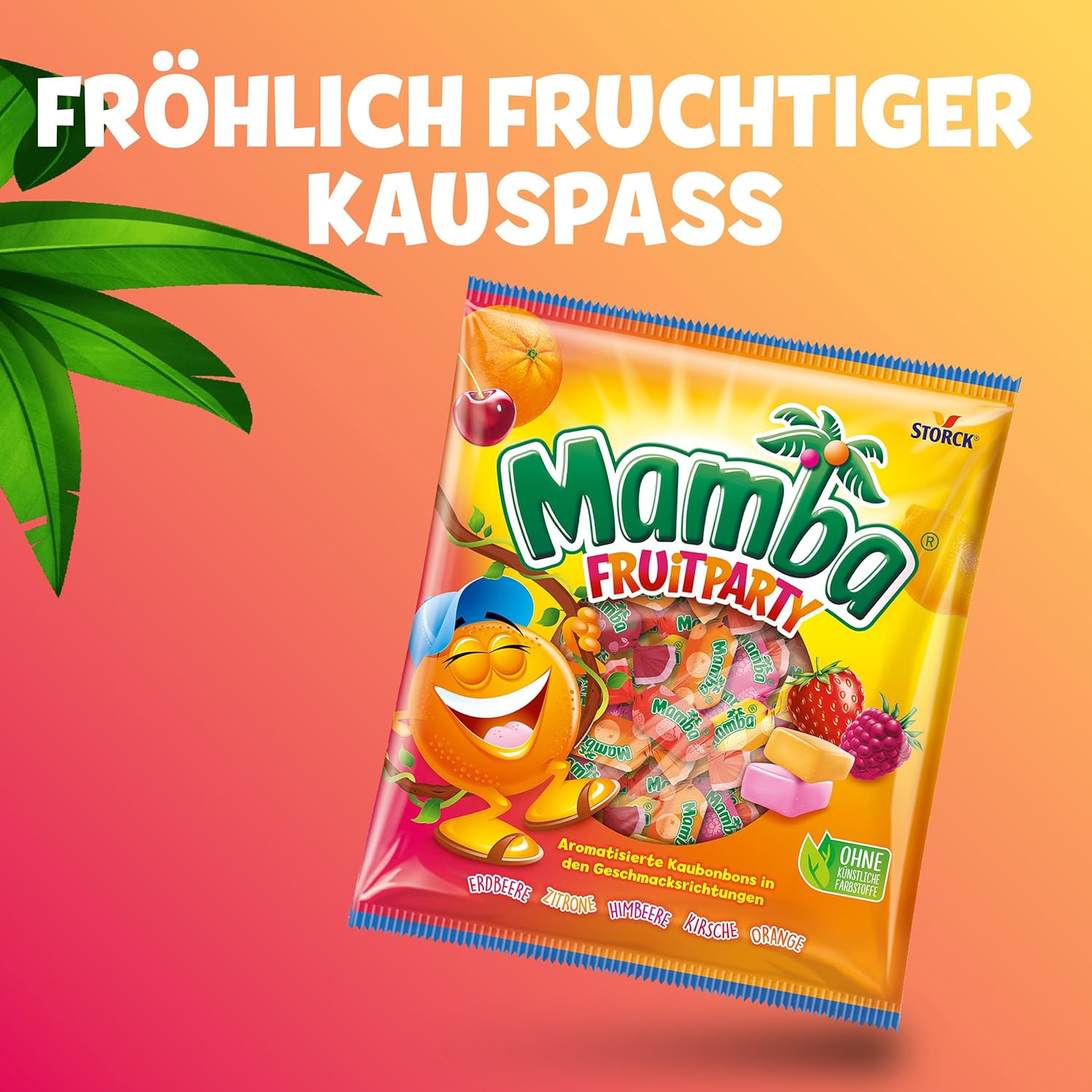 Mamba Beach Mix – 1 x 160g – Fruchtige Kaubonbons mit Mamba Beach Surfer, Mamba Beach Sticks & Mamba Beach Bites – Fruchtgummi Mix einzeln verpackt