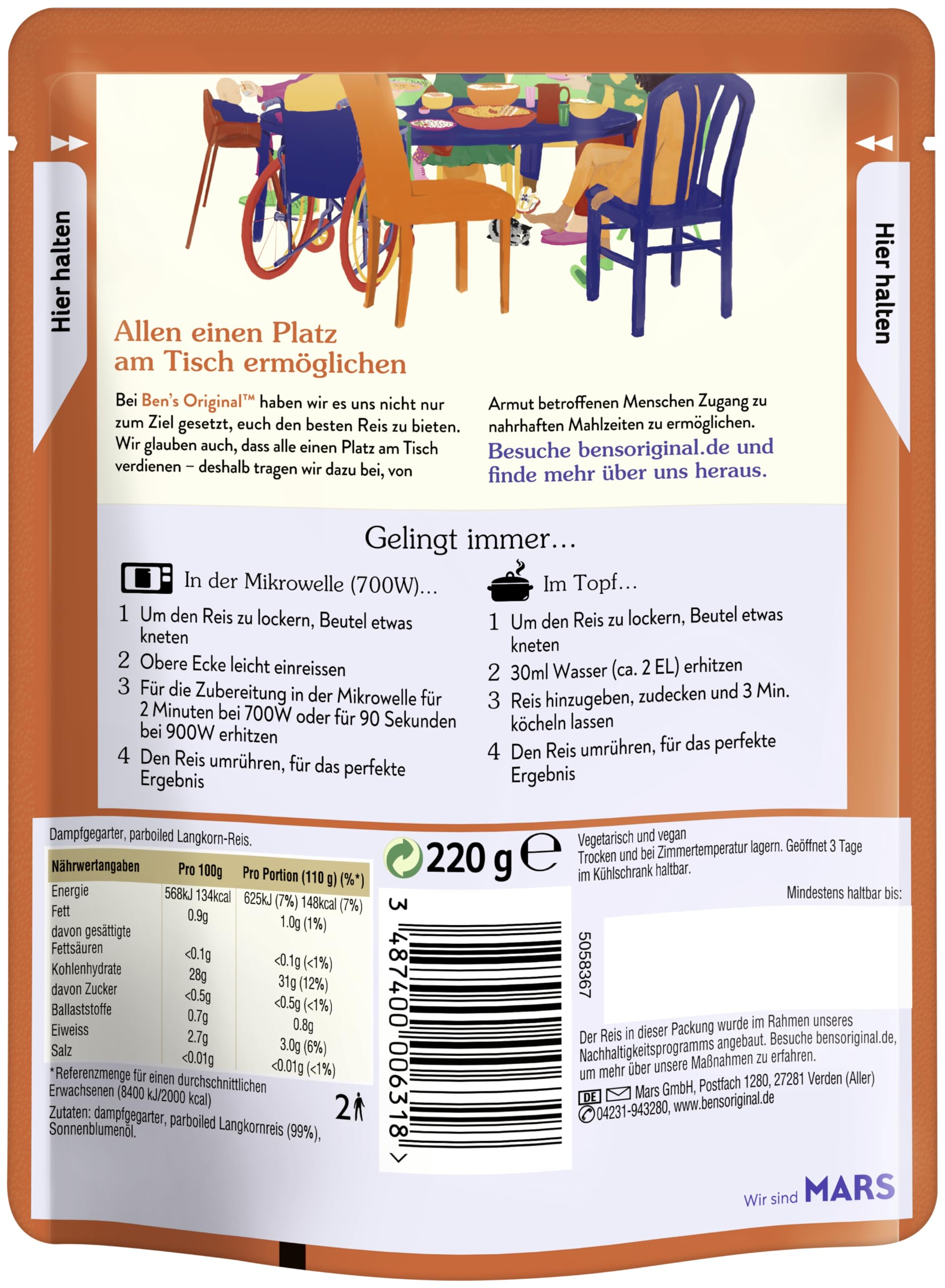 BEN'S ORIGINAL™ Express Reis Basmati 6 x 220g