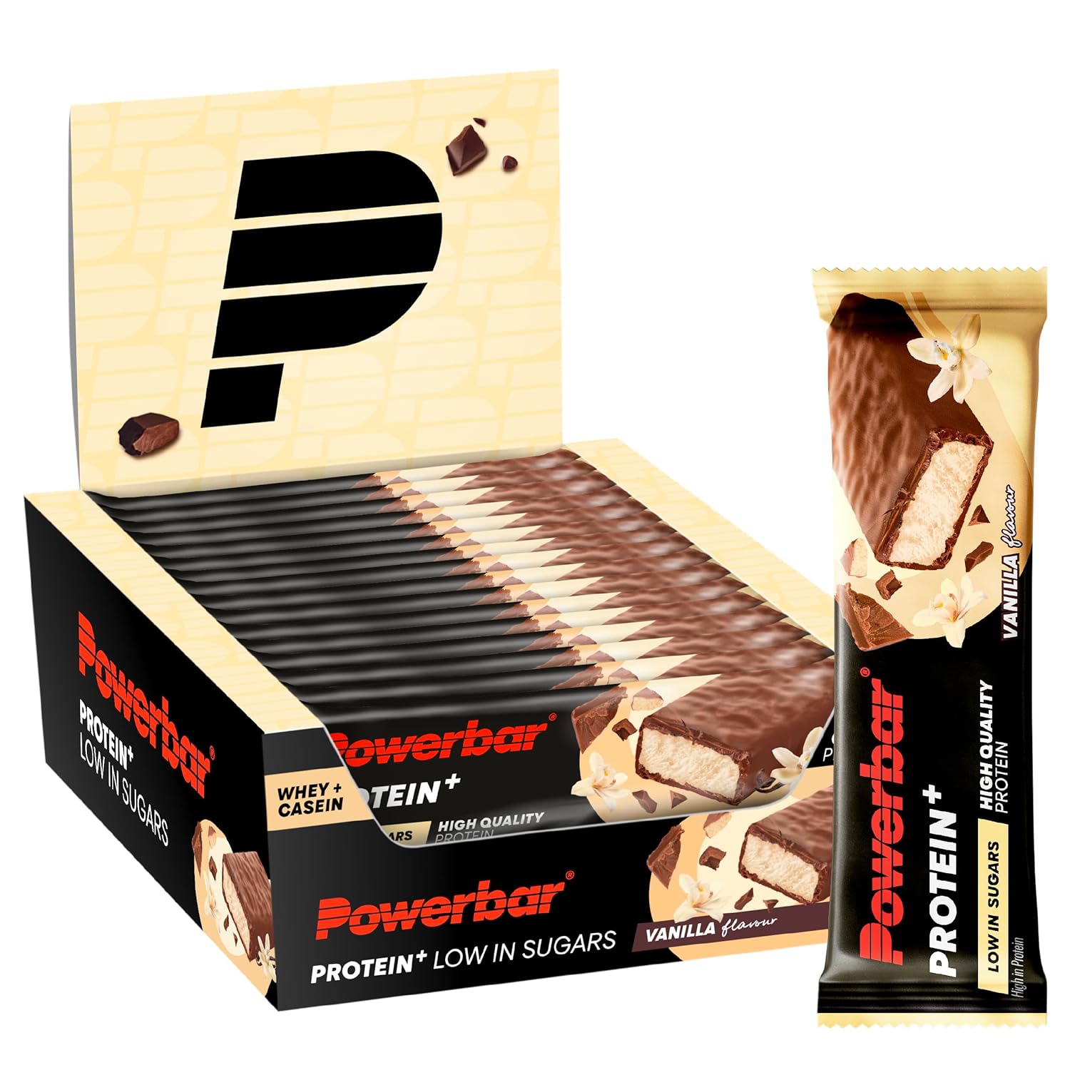 Powerbar - Protein Plus - Low Sugar - Chocolate-Brownie - 30x35g - Riegel mit nur 107 Kcal - Fitnessriegel mit Ballaststoffen