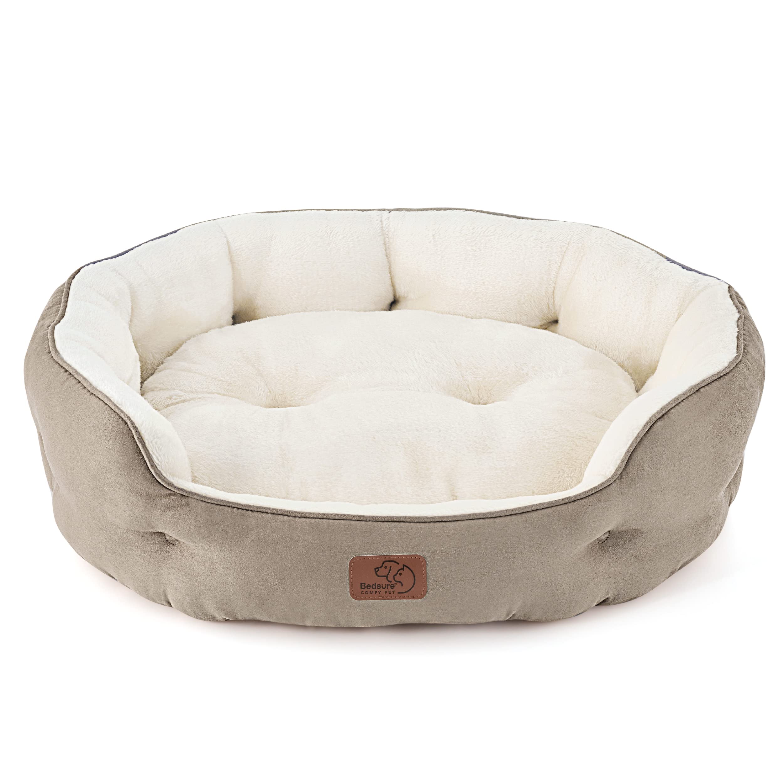 BEDSURE Katzenbett waschbar Katzen Bettchen - 51x48x15cm Katzenkorb mit Zweiseitig Innenkissen Katzenschlafplatz für Katzen oder kleine Hunde,Grau