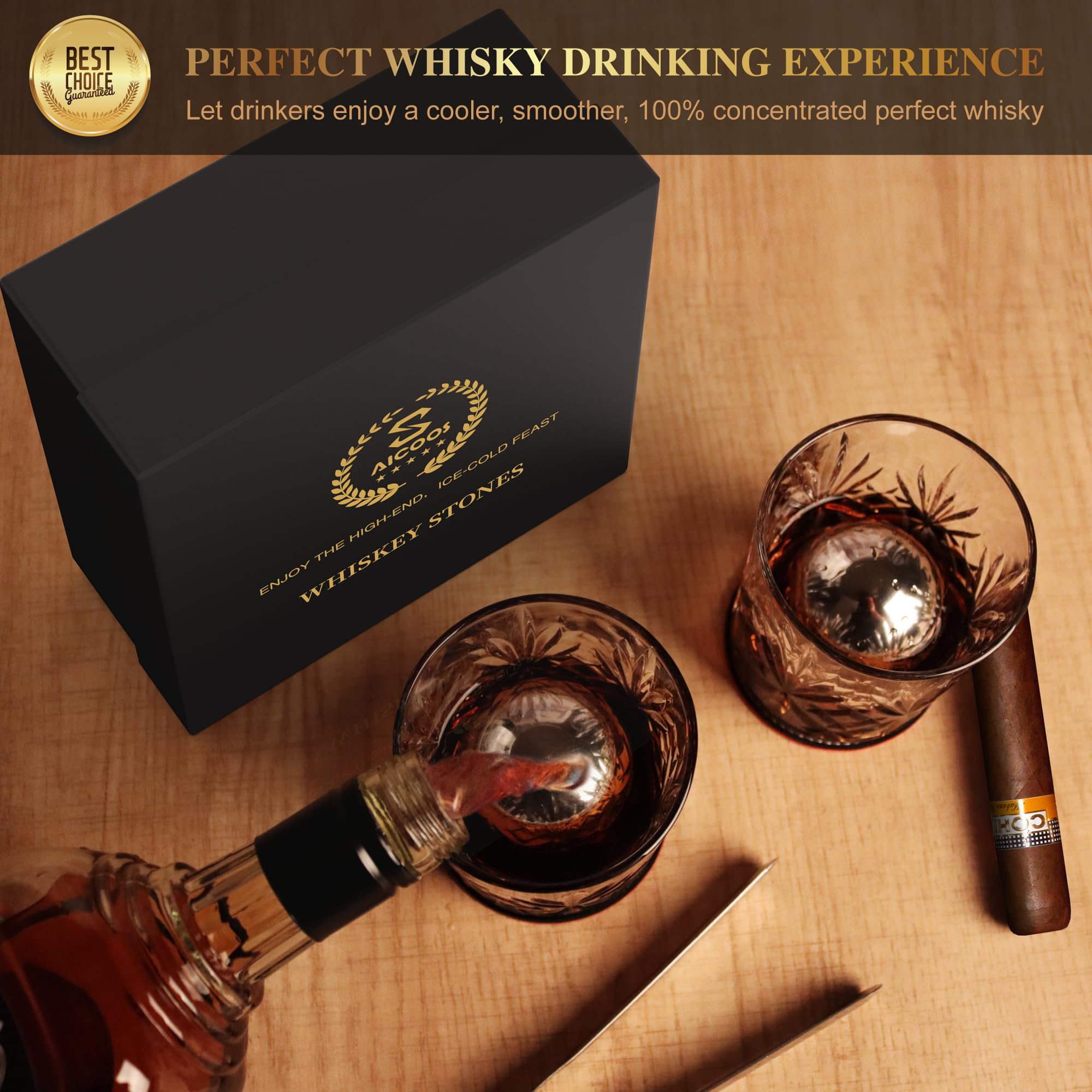Geschenke für Männer Vatertagsgeschenke - Bullet Eiswürfel Edelstahl Wiederverwendbare Metall Whisky Steine für Jahrestag Und Geburtstag Personalisierte Geschenk für Ihn Ehemann Papa Freund (8Stück)