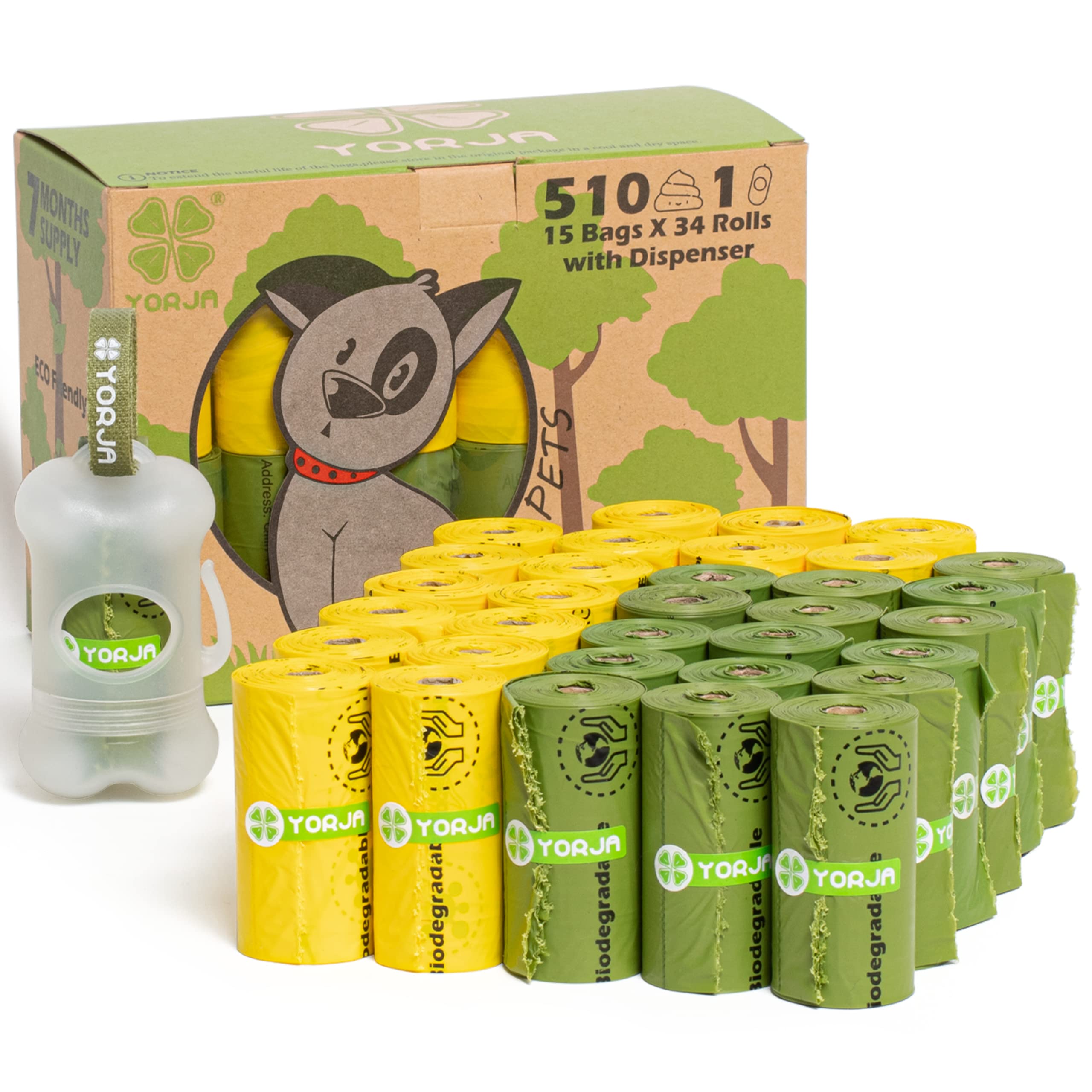 Hundekotbeutel biologisch abbaubare kotbeutel für hunde, 360 Stück, auslaufsicher,extra groß,dick und stark