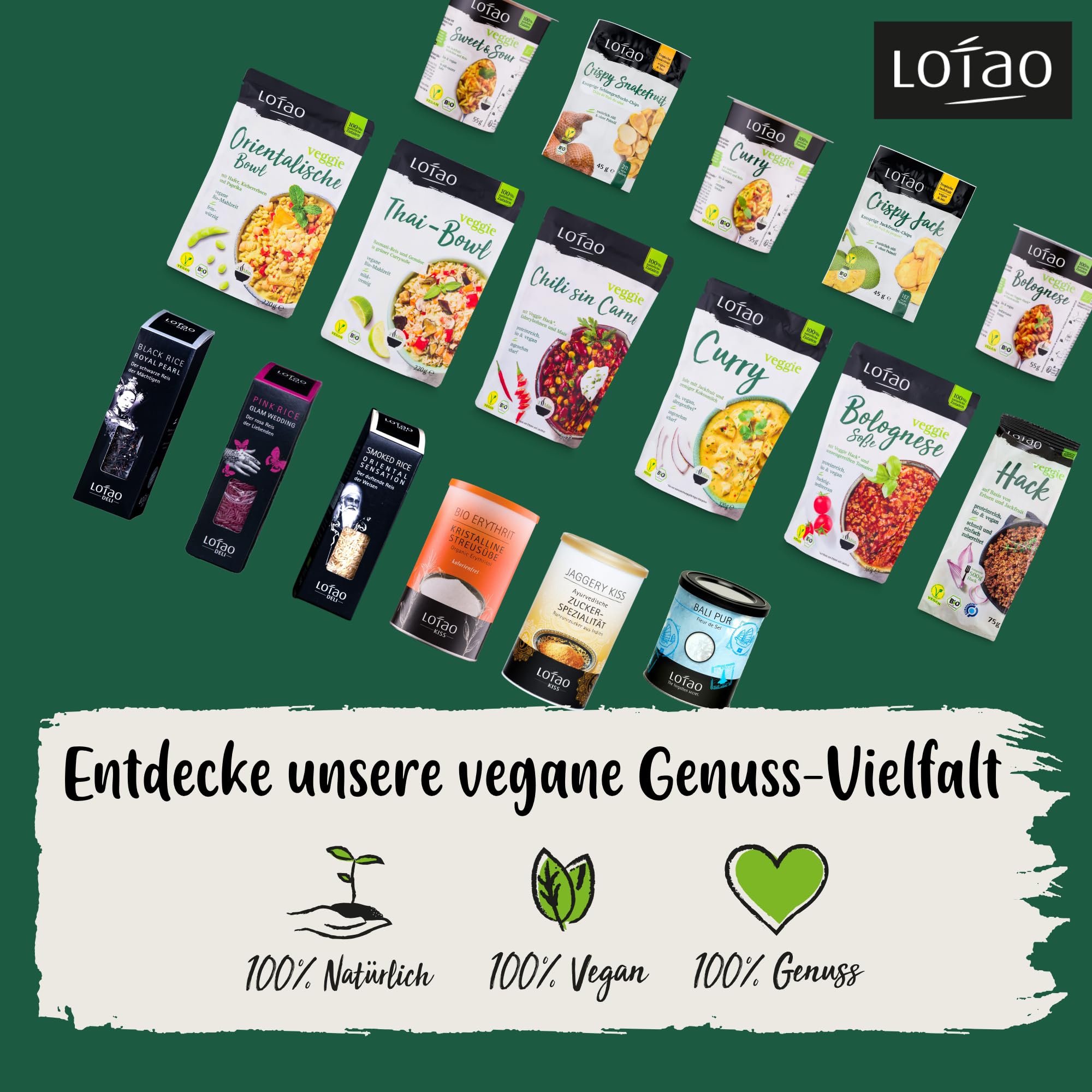 Lotao Veggie Hack – Bio, Vegan, Proteinreich – 1000g Hack auf Erbsenprotein-Basis mit Jackfruit – Perfekt für Bolognese, Burger, Braten & vieles mehr
