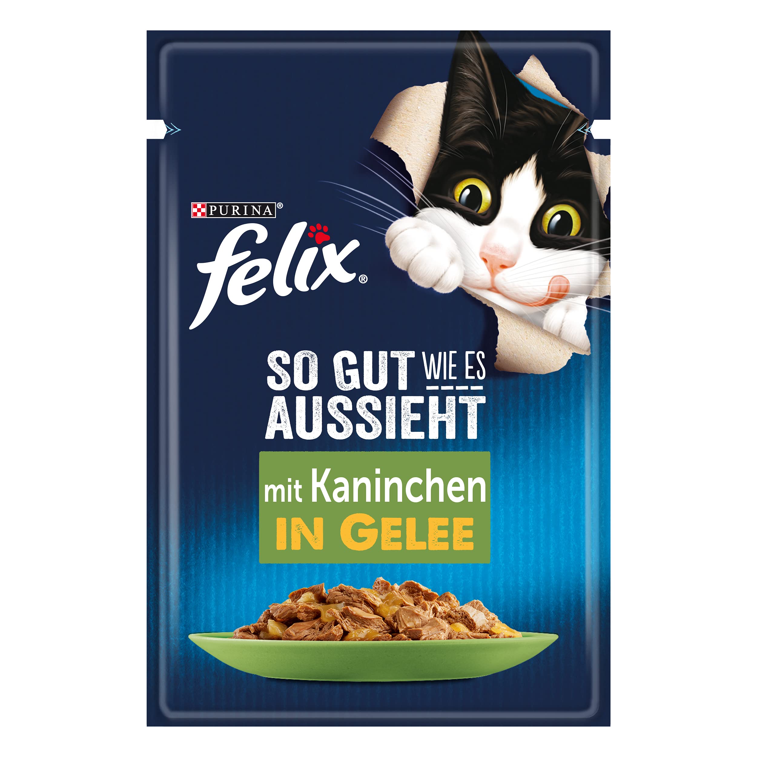 Felix So gut wie es aussieht Katzenfutter nass in Gelee, mit Huhn, 26er Pack (26 x 85g)
