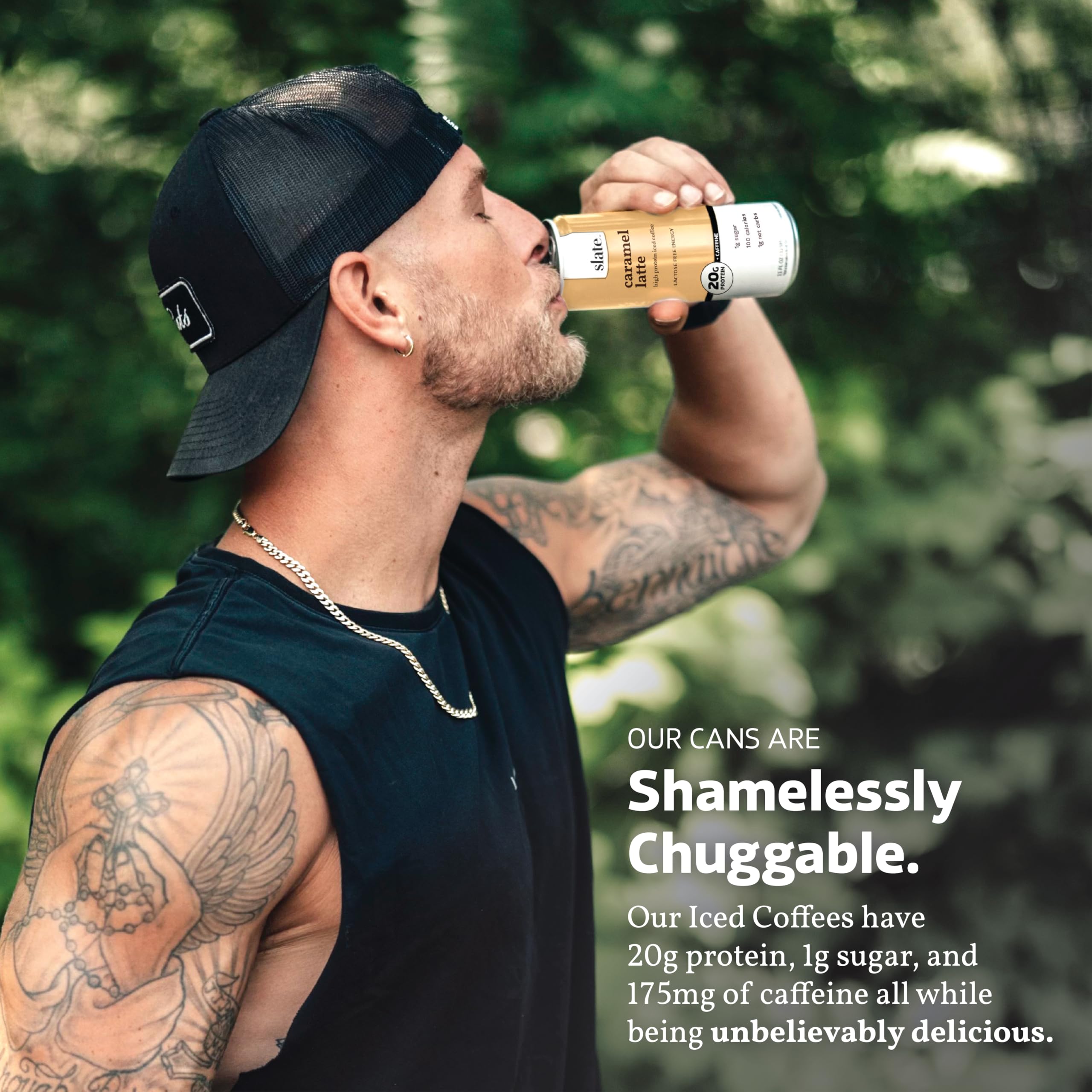 Slate Milk - High Protein Milkshake - French Vanilla - Lactose-Free, 20g Protein, 1g Sugar, 100 Calories, 1g Net Carbs, No Added Sugar - Natural, Breakfast Boost, Post Workout - 11 fl oz, 12 Cans