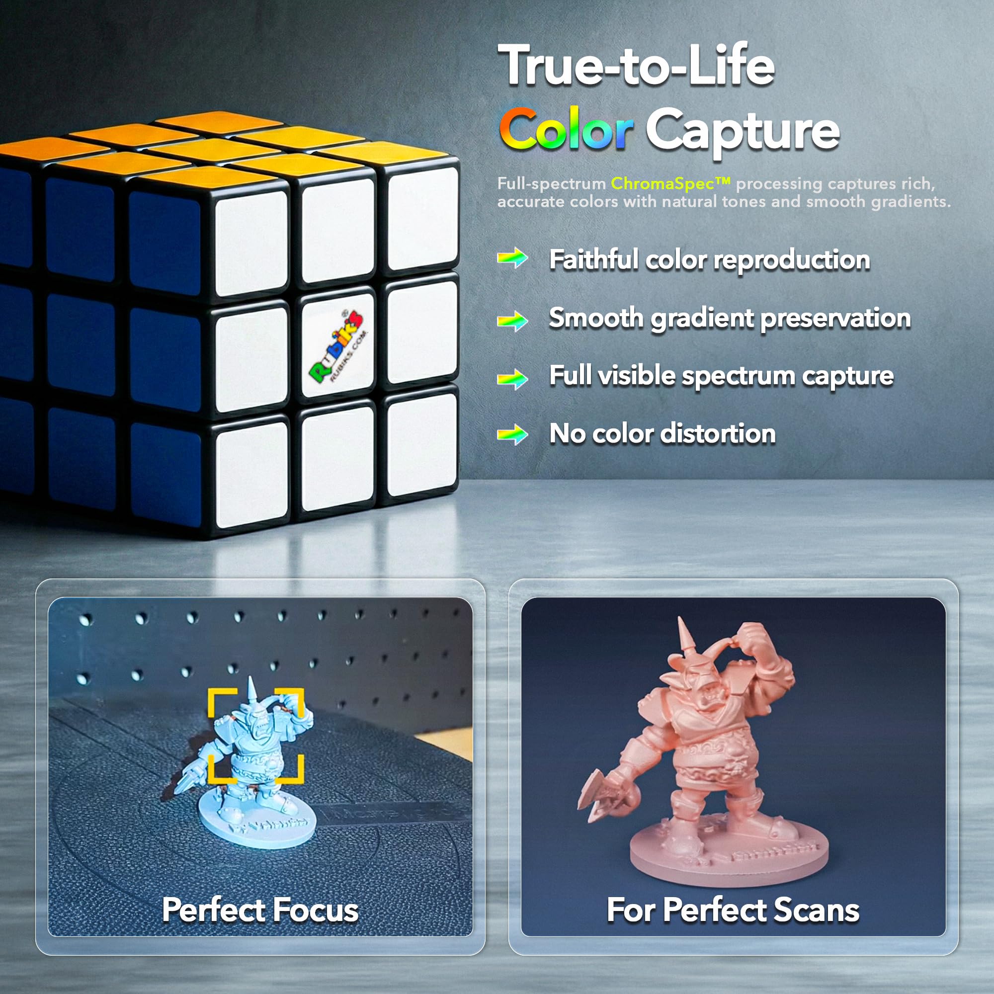 Matter and Form Three 3D Scanner – 33 Micron Accuracy, Autofocus 13MP Cameras, No Tracking Dots Needed, True-Life Color, Scan Jewelry to Car Engines, Compatible with Every Computer and OS