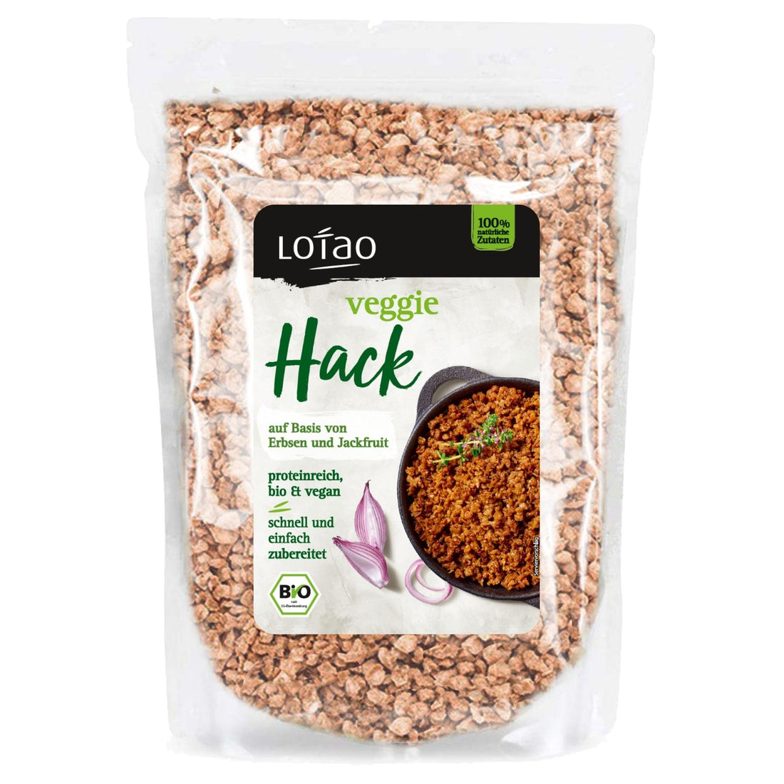 Lotao Veggie Hack – Bio, Vegan, Proteinreich – 1000g Hack auf Erbsenprotein-Basis mit Jackfruit – Perfekt für Bolognese, Burger, Braten & vieles mehr