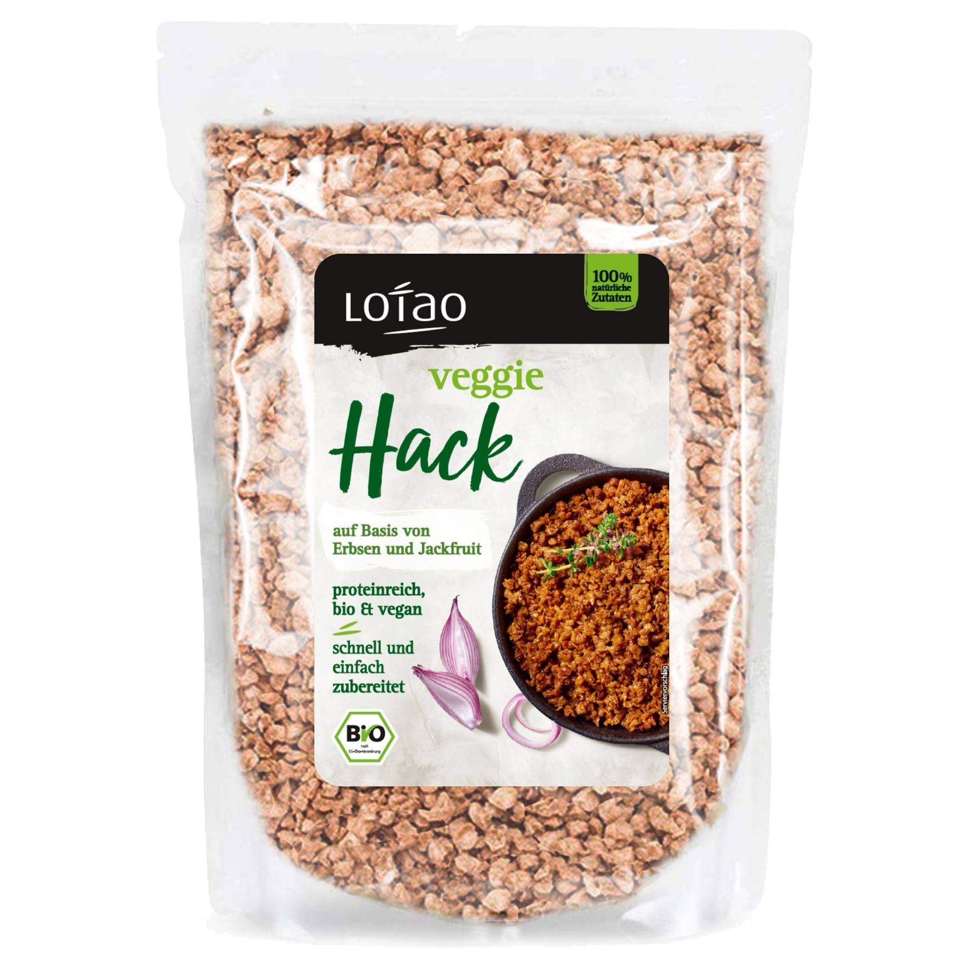 Lotao Veggie Hack – Bio, Vegan, Proteinreich – 1000g Hack auf Erbsenprotein-Basis mit Jackfruit – Perfekt für Bolognese, Burger, Braten & vieles mehr