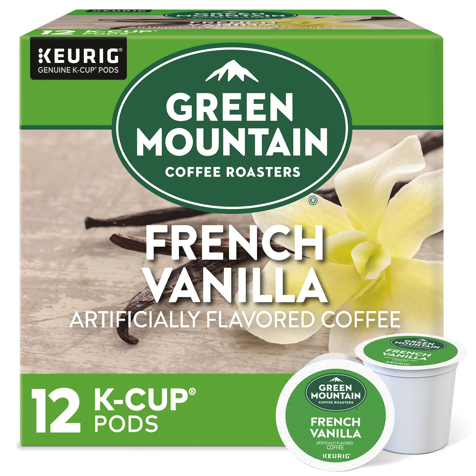 Green Mountain Coffee Roasters Caramel Vanilla Cream Keurig Single-Serve K-Cup pods, Light Roast Coffee, 72 Count