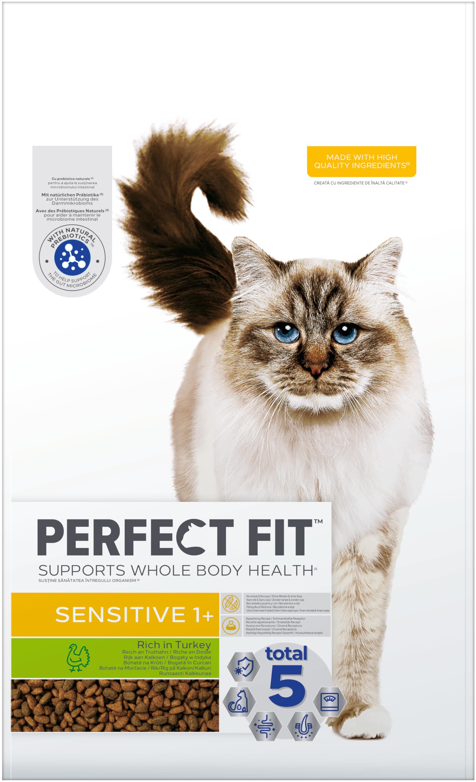 PERFECT FIT Adult Trockenfutter für erwachsene, sensitive Katzen ab 1 Jahr - Truthahn, 7 kg (1 Beutel)