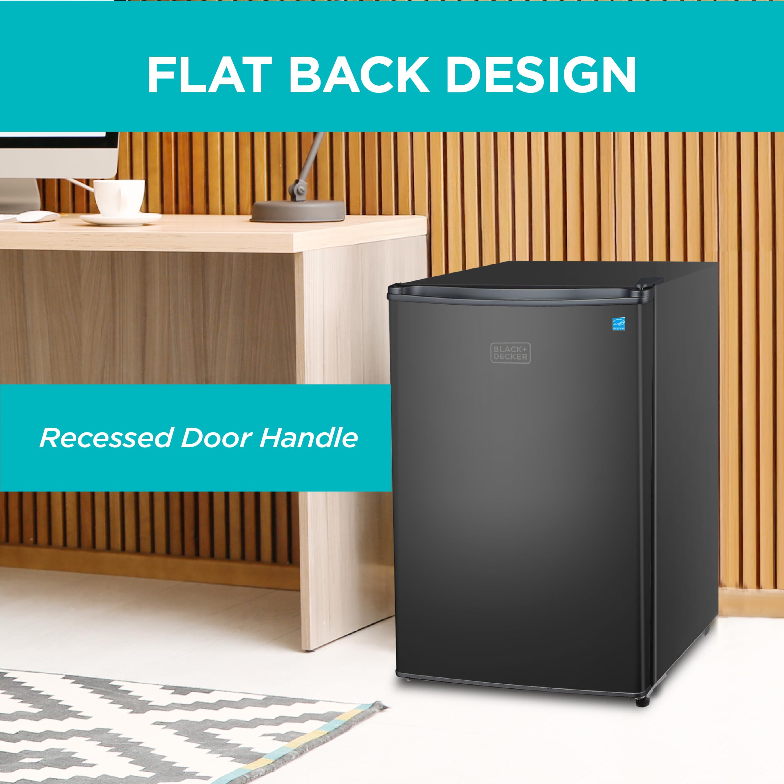 BLACK+DECKER 1.7 Cu. Ft. Compact Refrigerator, ENERGY STAR Certified, Single Door Mini Fridge with Chiller Compartment, Personal Fridge for Home or Dorm Room, R600a Refrigerant, BCRK17W, White