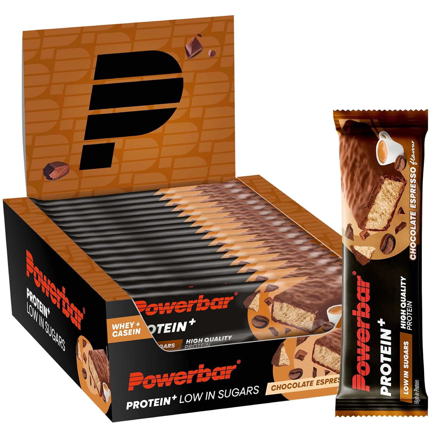 Powerbar - Protein Plus - Low Sugar - Chocolate-Brownie - 30x35g - Riegel mit nur 107 Kcal - Fitnessriegel mit Ballaststoffen