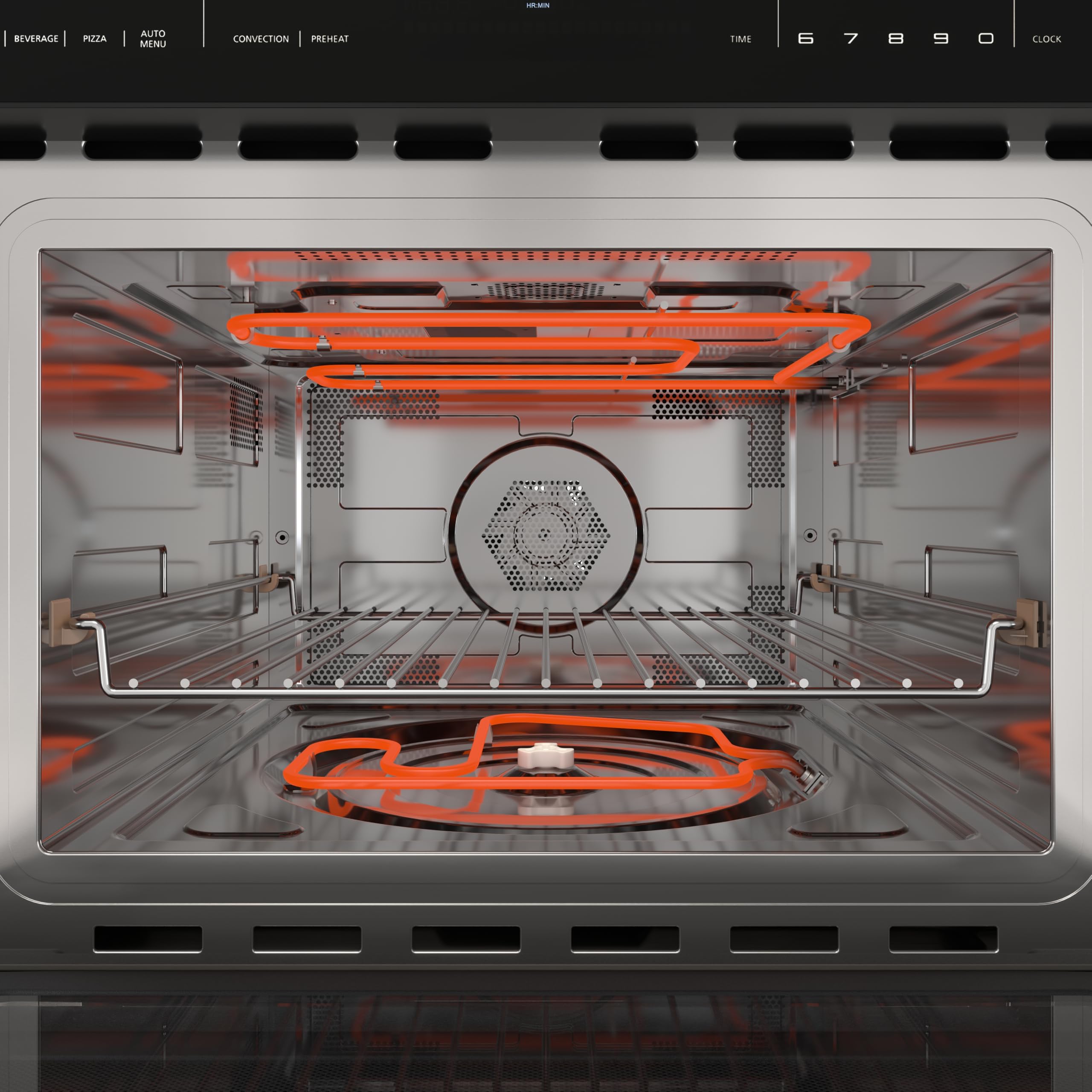 KoolMore Reserve Built-in Microwave Convection Oven with Air Fry, 3-in-1 Combo, Sensor Cook, Soft-Close Door, Stainless Steel, 24 in. / 1.6 cu. ft. with NEMA 5-20P Plug in Black