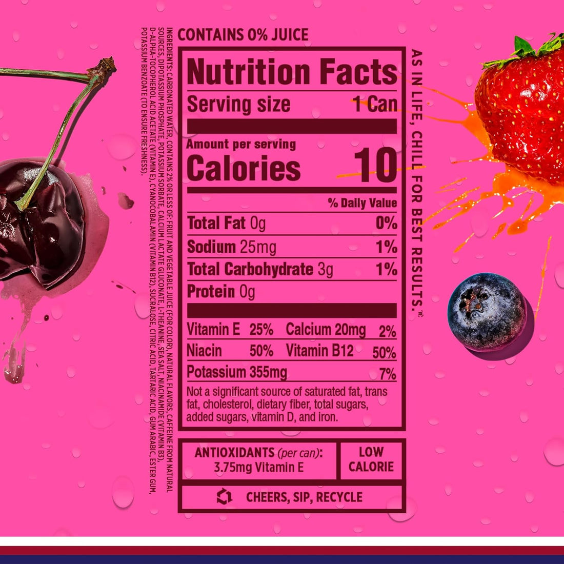 Sparkling Ice Energy Berry Blast 12Pk. Energy Drinks with Vitamins + Antioxidants, Zero Sugar. 12 fl oz cans.
