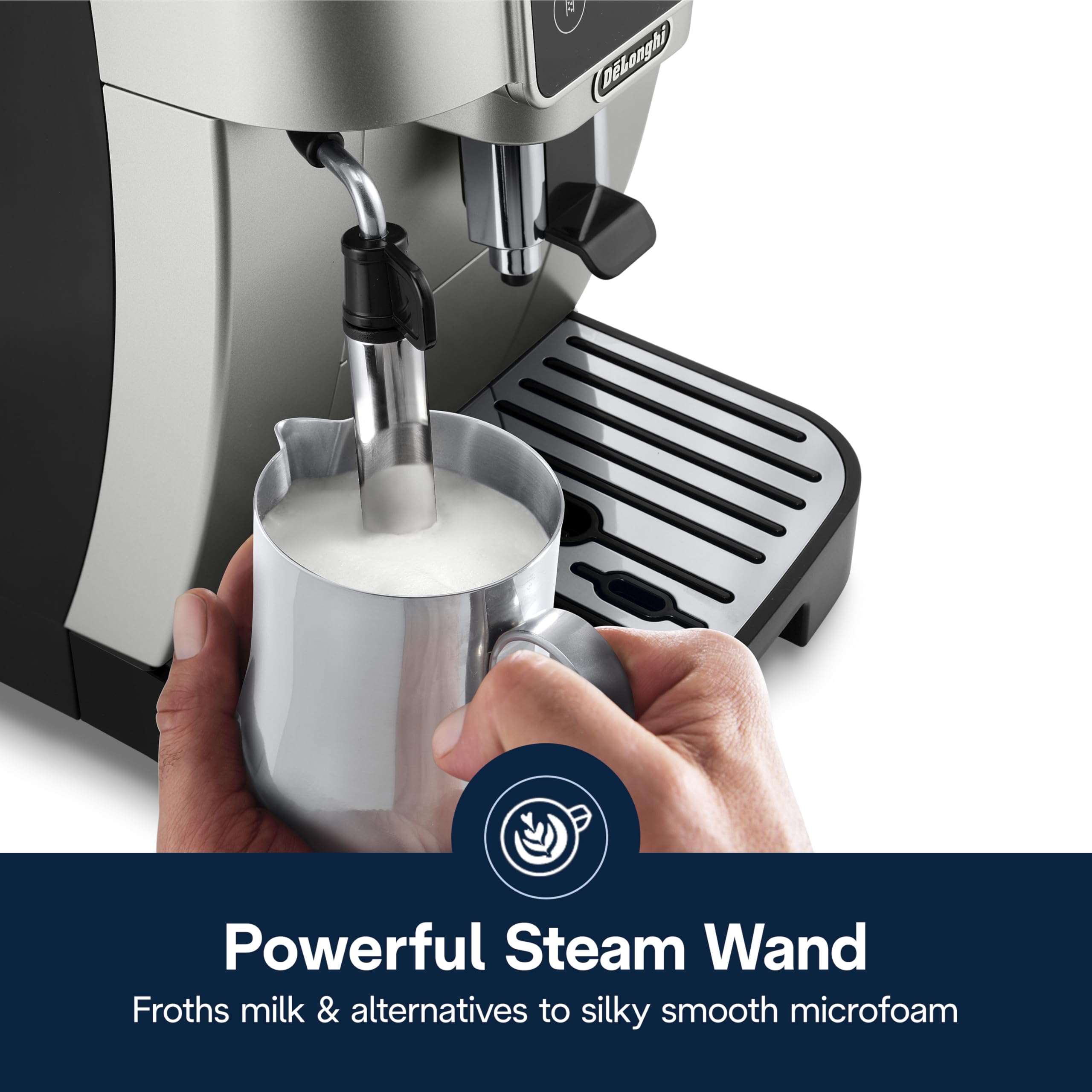 De'Longhi Magnifica Evo Automatic Espresso & Coffee Machine with Manual Milk Frother, Built-in Grinder & Auto-Clean Function - For Latte, Cappuccino, Americano, Iced Coffee, ECAM29043SB