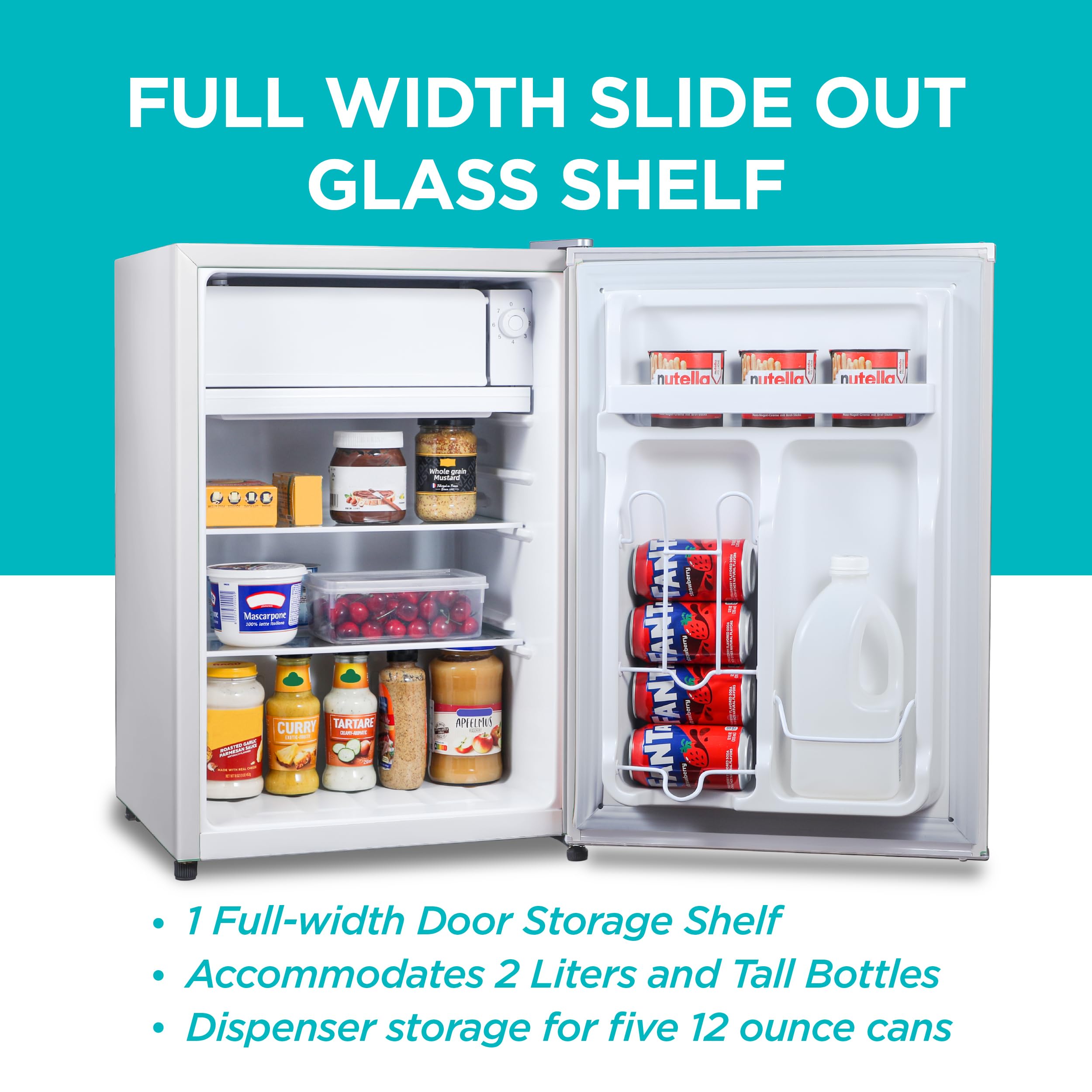 BLACK+DECKER 1.7 Cu. Ft. Compact Refrigerator, ENERGY STAR Certified, Single Door Mini Fridge with Chiller Compartment, Personal Fridge for Home or Dorm Room, R600a Refrigerant, BCRK17W, White