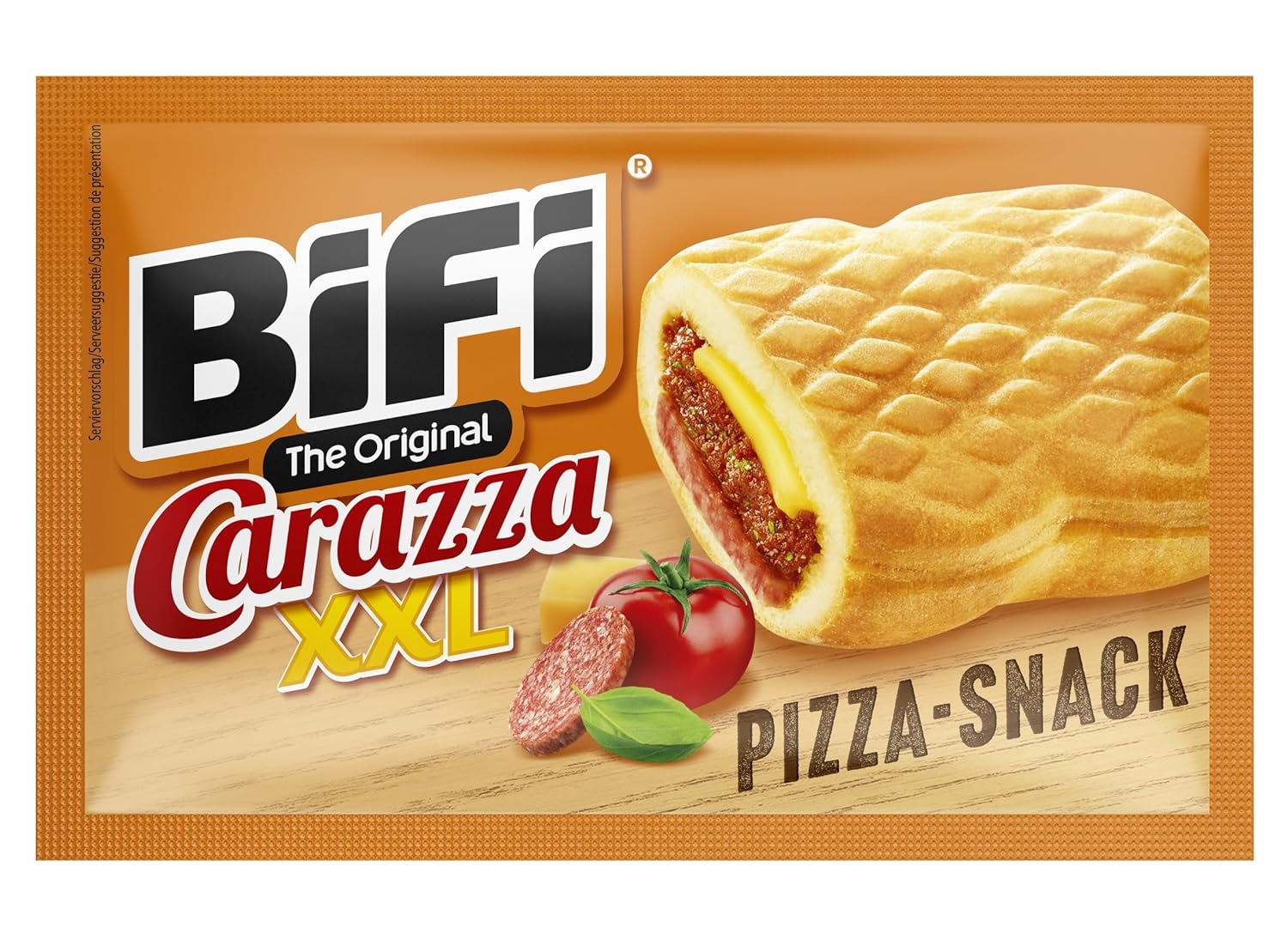 BiFi Carazza XXL – 16er Pack (16 x 75g) – Pizza Snack - Mini Pizza To Go - für Unterwegs, das Büro und die Mittagspause - mit Salami, Pizzasauce und Käse
