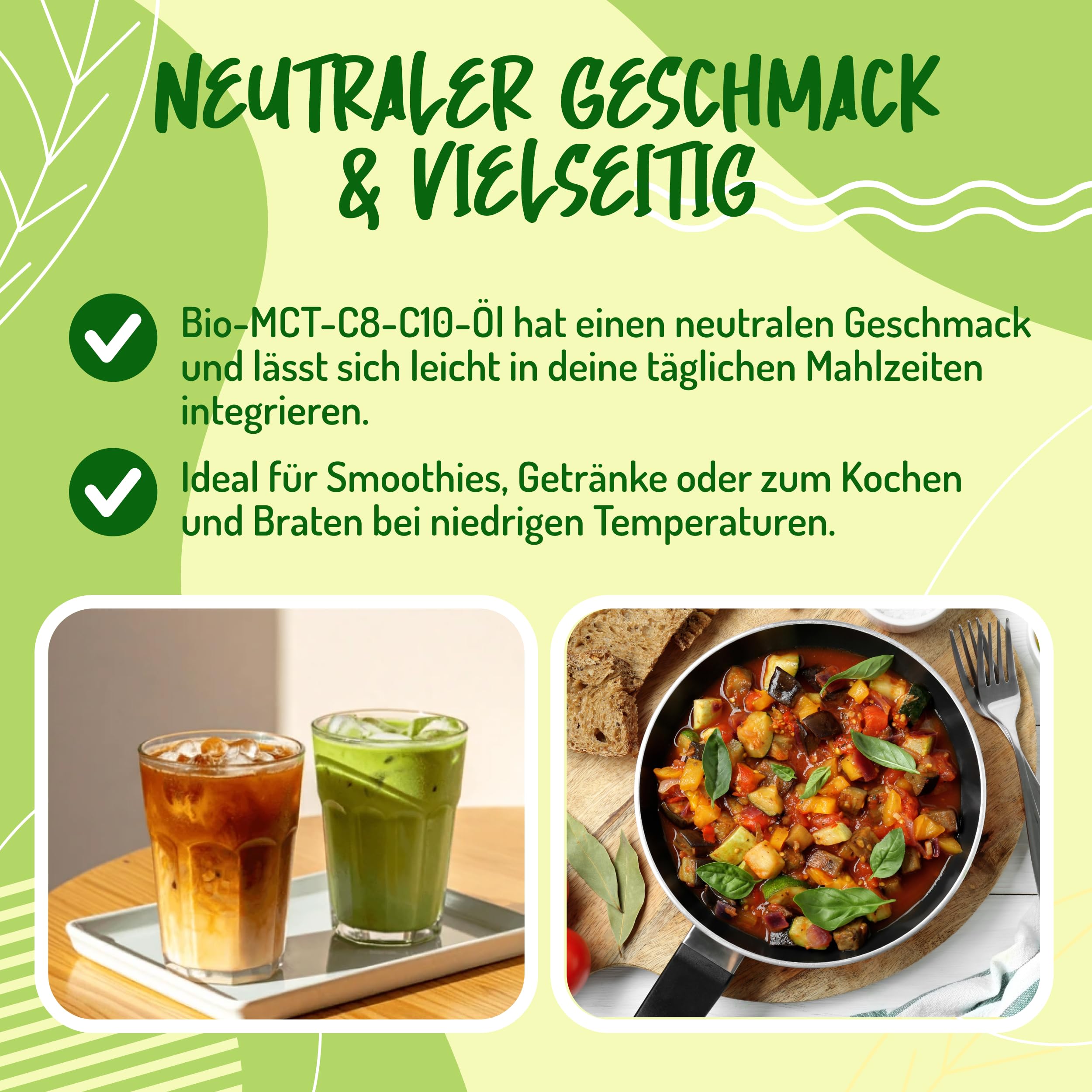 C8 MCT Öl Bio - 1 Lt. Biologische und Rein mct öl c8 für Keto Paleo oder zur Anwendung auf Körper und Haar. Veganes und Vegetarisches.