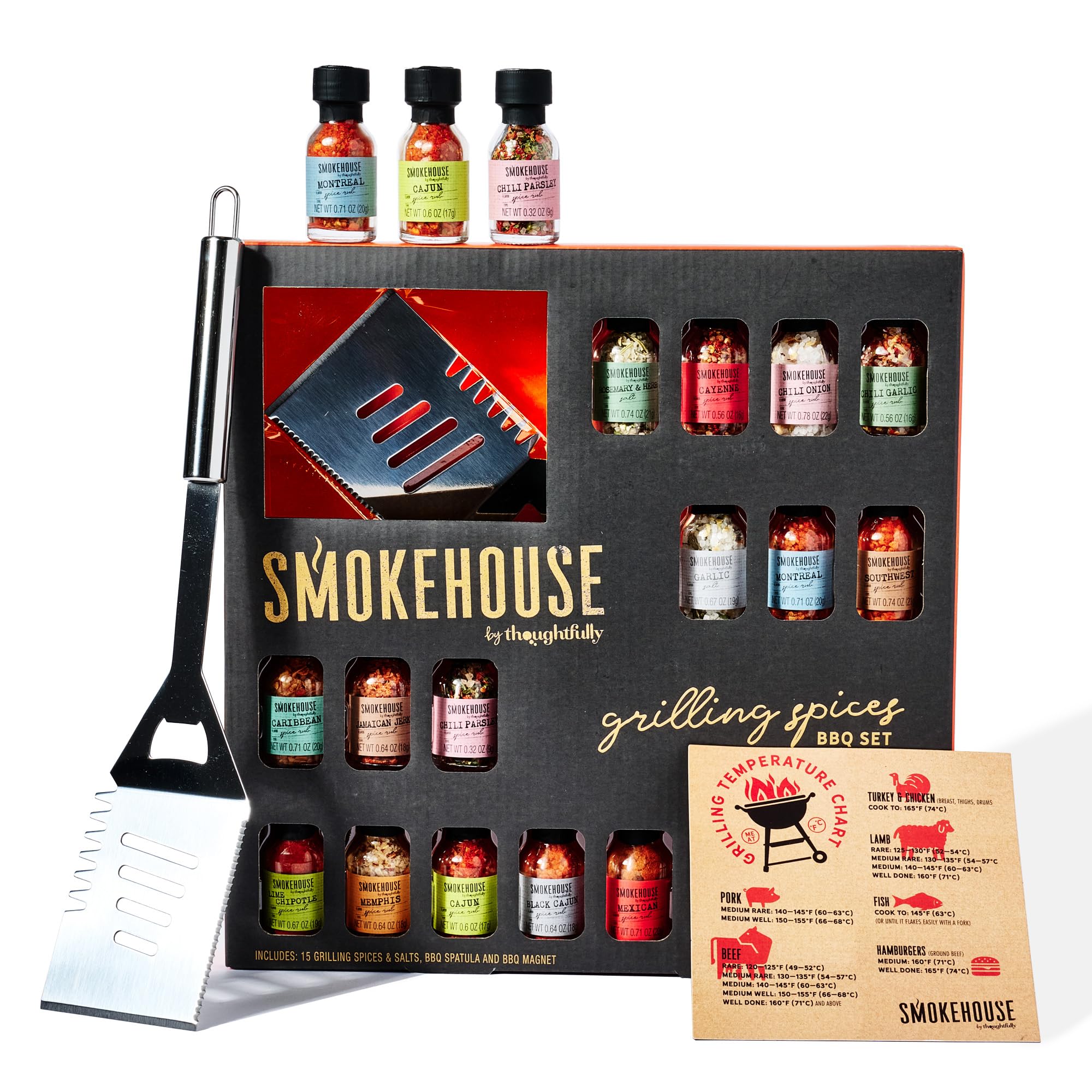 Thoughtfully BBQ Gewürze Geschenkset - Set mit 20 Grillgewürzen & BBQ Gewürzmischungen – Gewürze Set für Grillen & Barbecue – Geschenk zum Vatertag