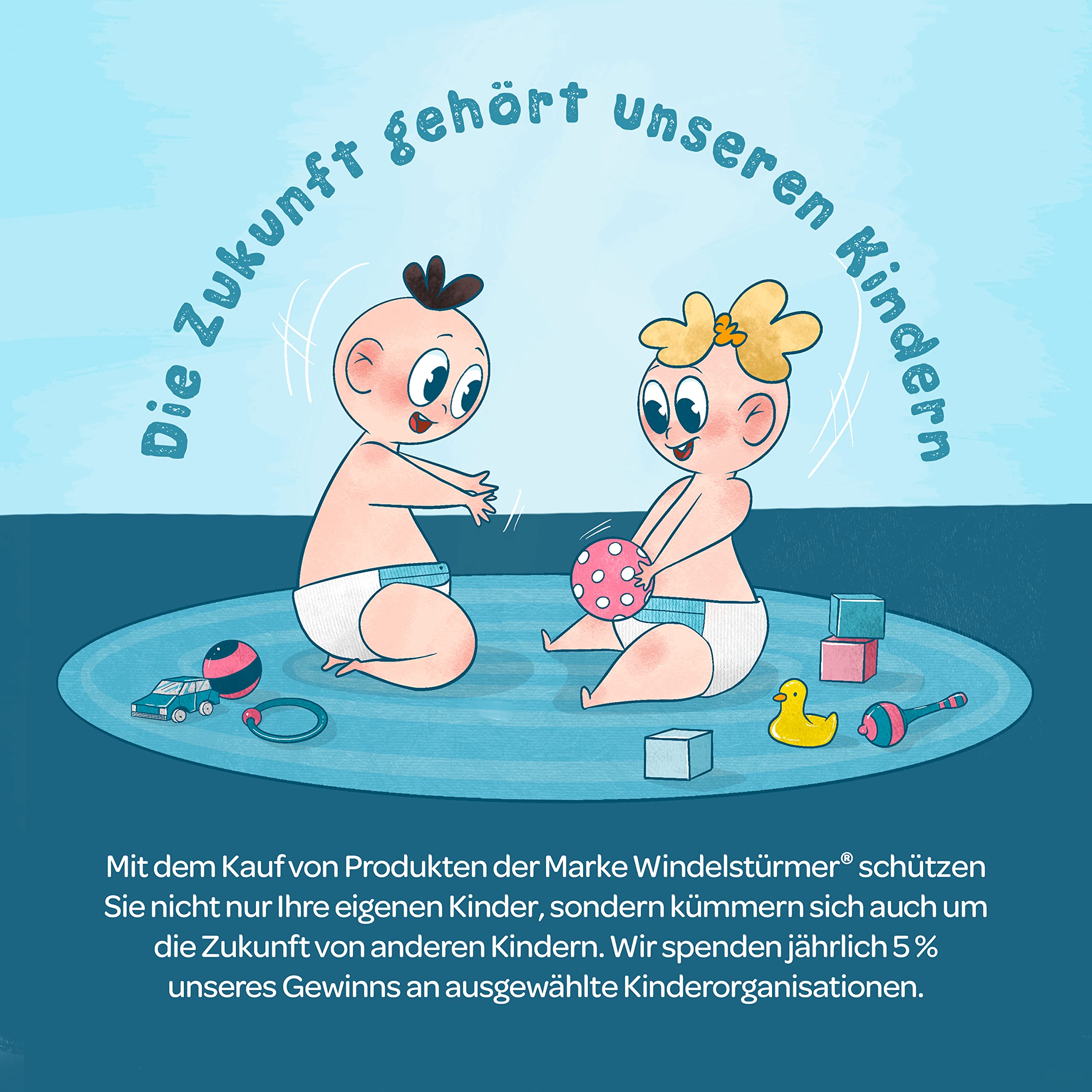 Duschhaube Kinder –- eine Duschhaube für sorgenfreies Haare waschen Kinderschutz (Blau)