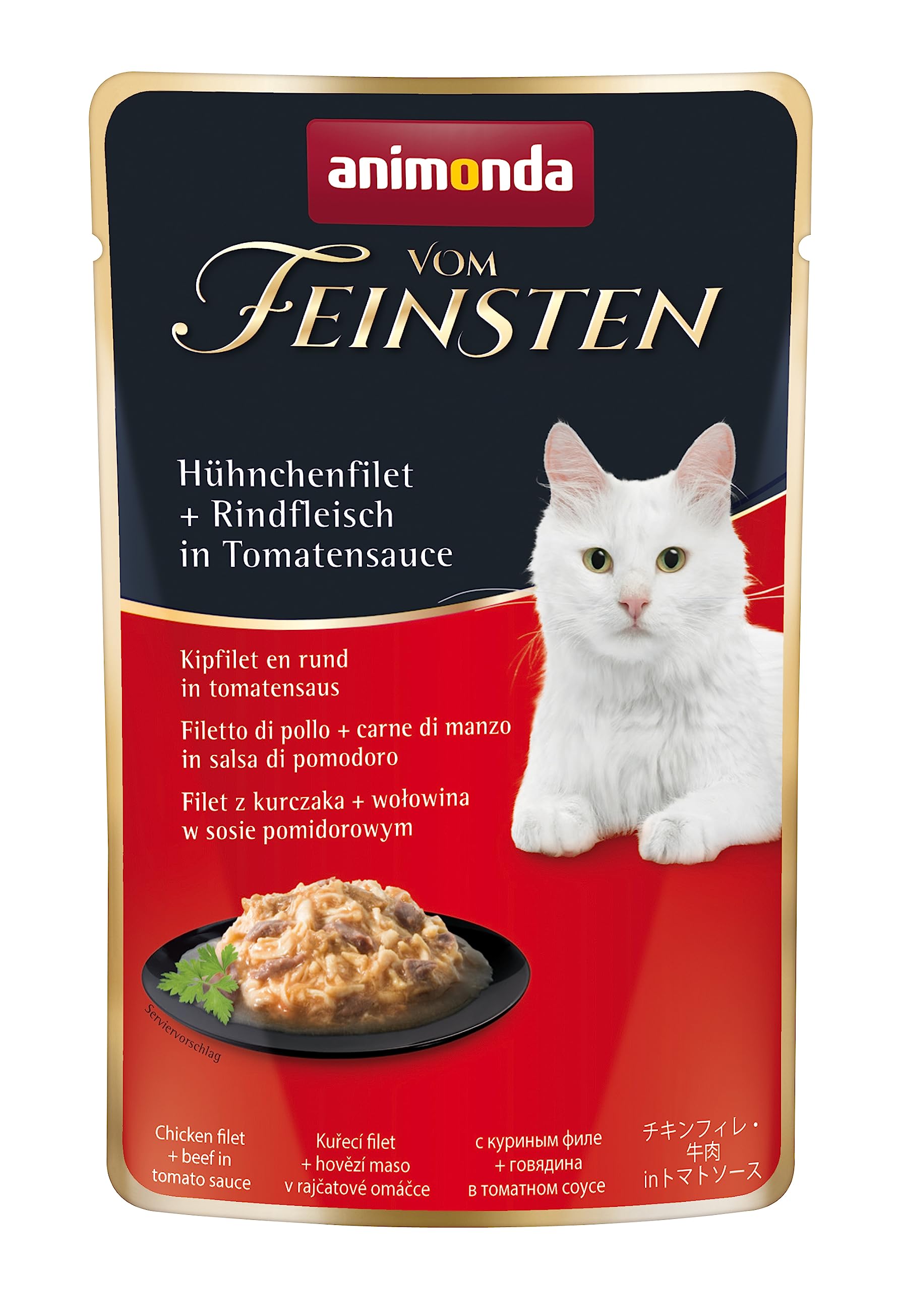animonda Vom Feinsten Adult Filet Kreationen (18 x 50 g), Nassfutter für ausgewachsene Katzen, Katzenfutter mit Filets in delikater Sauce, Katzennassfutter ohne Getreide und Zucker