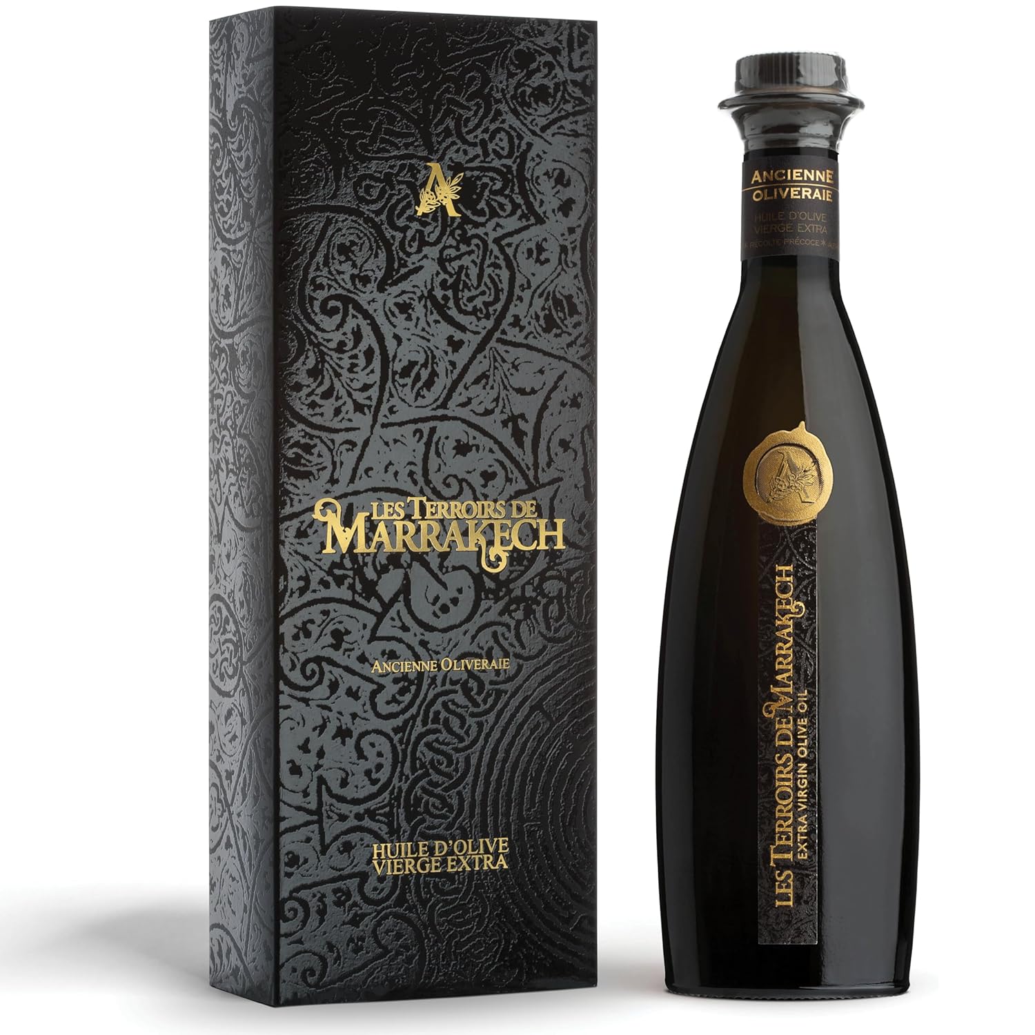 Les Terroirs De Marrakech Extra Virgin Olive Oil, Polyphenol Rich Olive Oil, Moroccan Cold Pressed EVOO Oil, Keto Organic Olive Oil, USDA Certified, Award Winning, Carbon Neutral, 17fl oz. Bottle