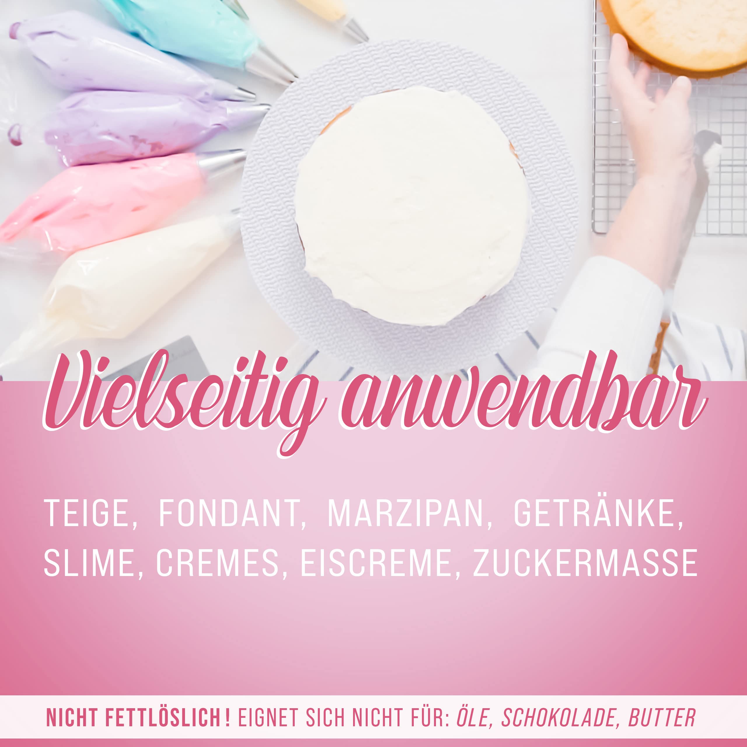 Belissia Lebensmittelfarbe Set – 8x10ml flüssig & hochkonzentriert – Lebensmittelechte Speisefarbe zum Backen, Kochen, Fondant & DIY - vegan, stark färbend, geschmacksneutral