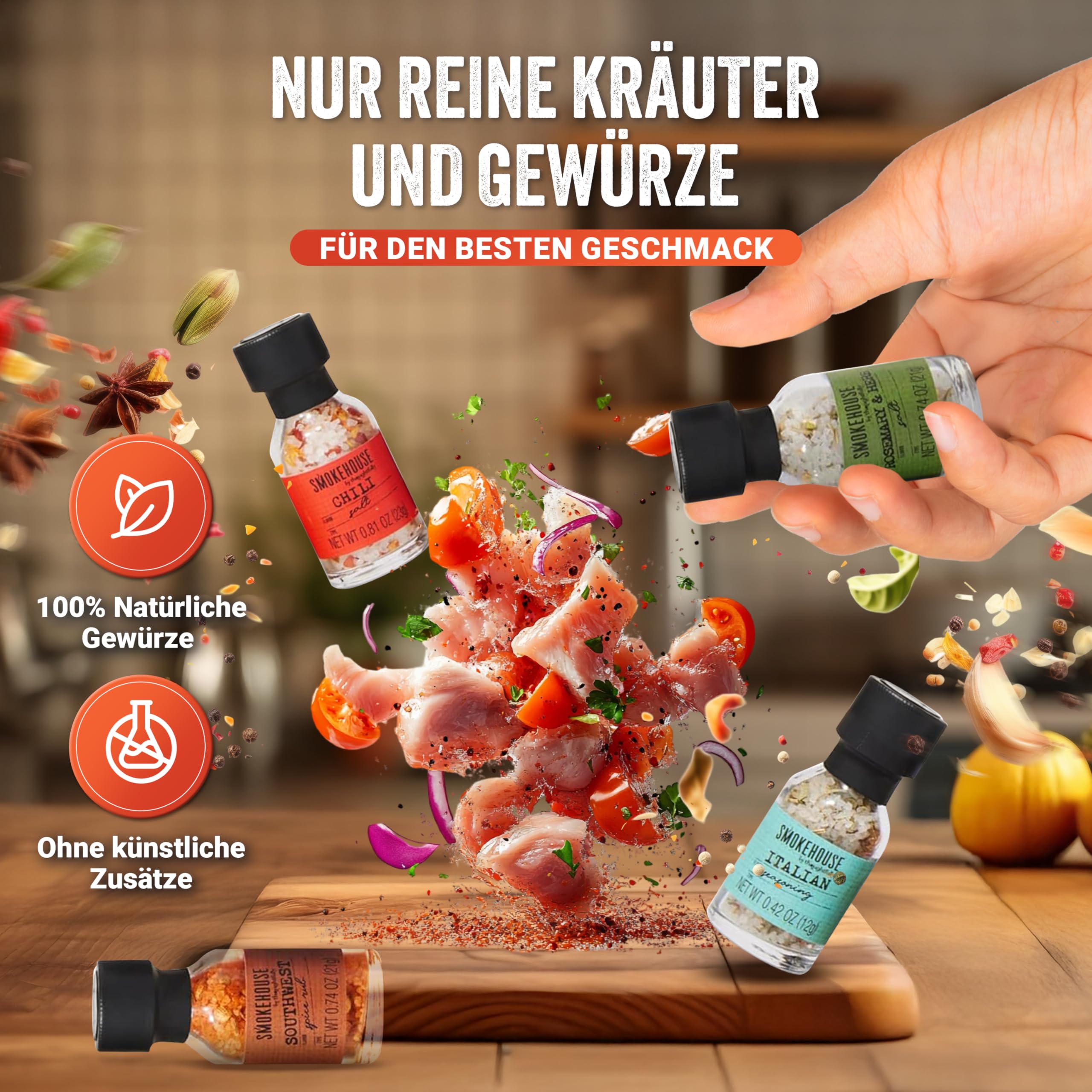 Thoughtfully BBQ Gewürze Geschenkset - Set mit 20 Grillgewürzen & BBQ Gewürzmischungen – Gewürze Set für Grillen & Barbecue – Geschenk zum Vatertag