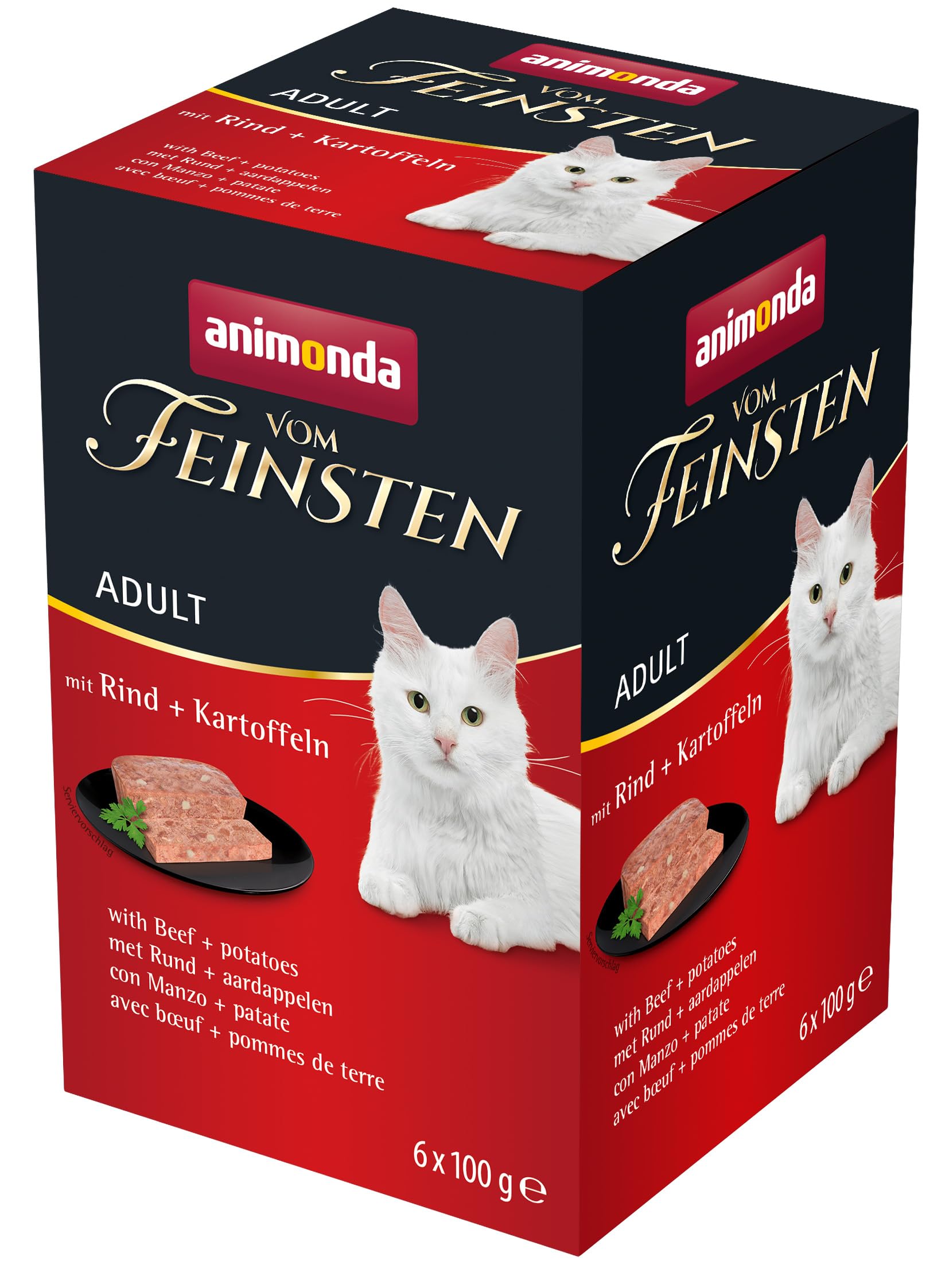 animonda Vom Feinsten Adult Vielfalt (32 x 100 g), Nassfutter für ausgewachsene Katzen, Katzenfutter ohne Getreide und Zucker, mit 100 % frischen, fleischlichen Zutaten