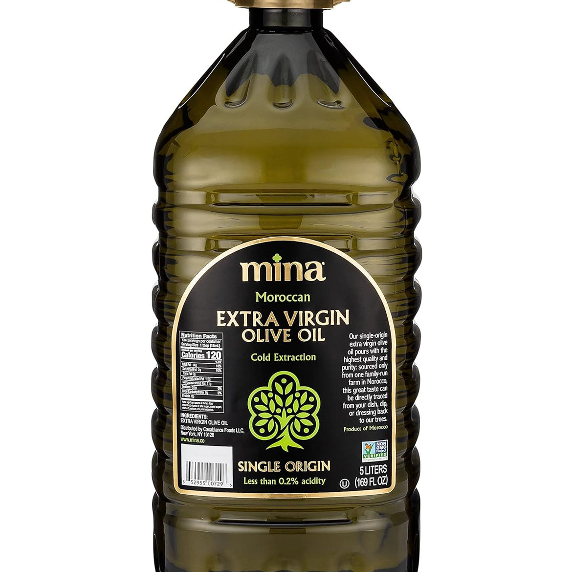 Mina Moroccan Olive Oil Extra Virgin 68 Fl Oz, New Harvest, Polyphenol Rich Olive Oil, Single Origin Extra Virgin Olive Oil, Cold Extraction, Less than 0.2% Acidity, 2 L