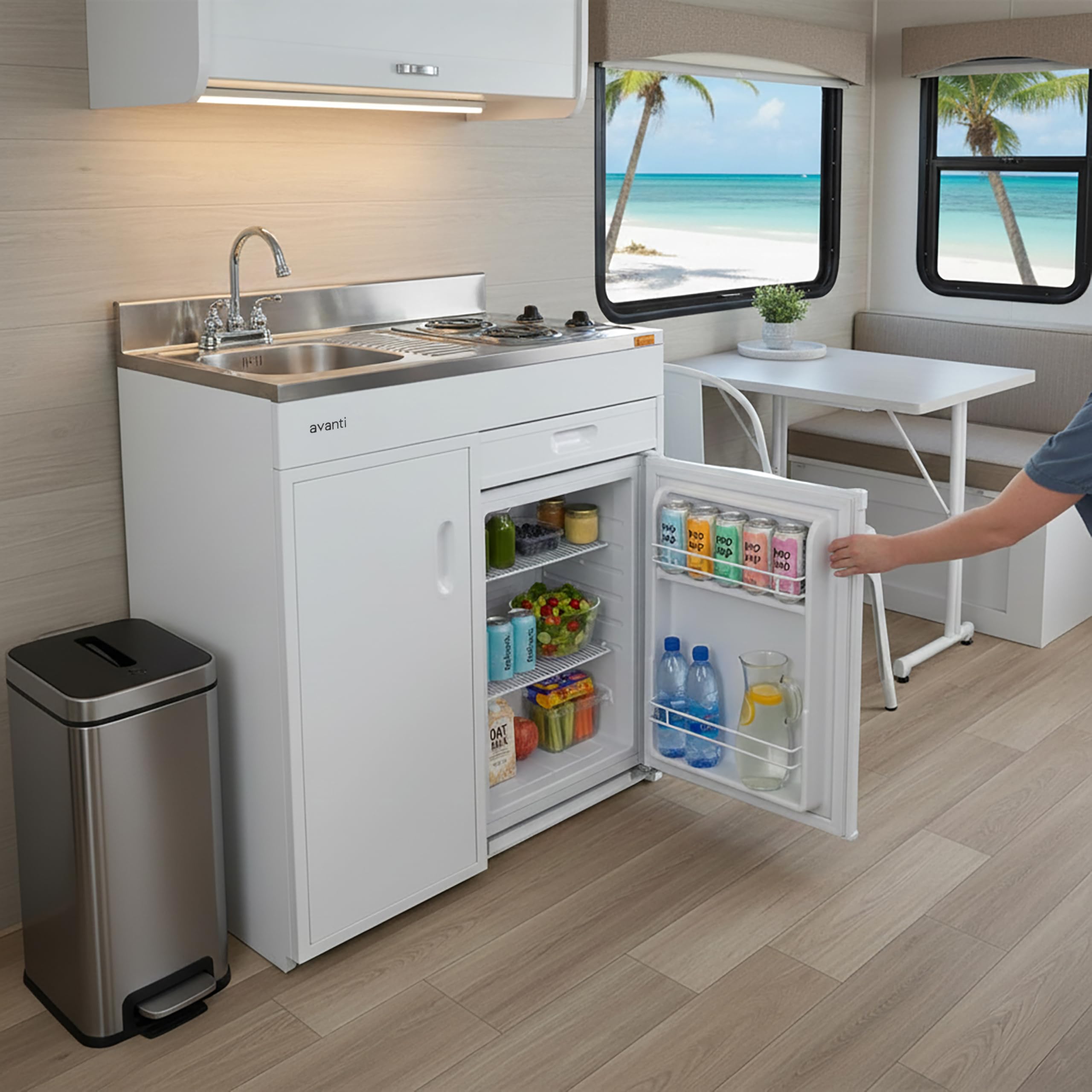 Avanti CK3616 36" Energy Star Rated Complete Compact Kitchen Stainless Steel Sink and White body