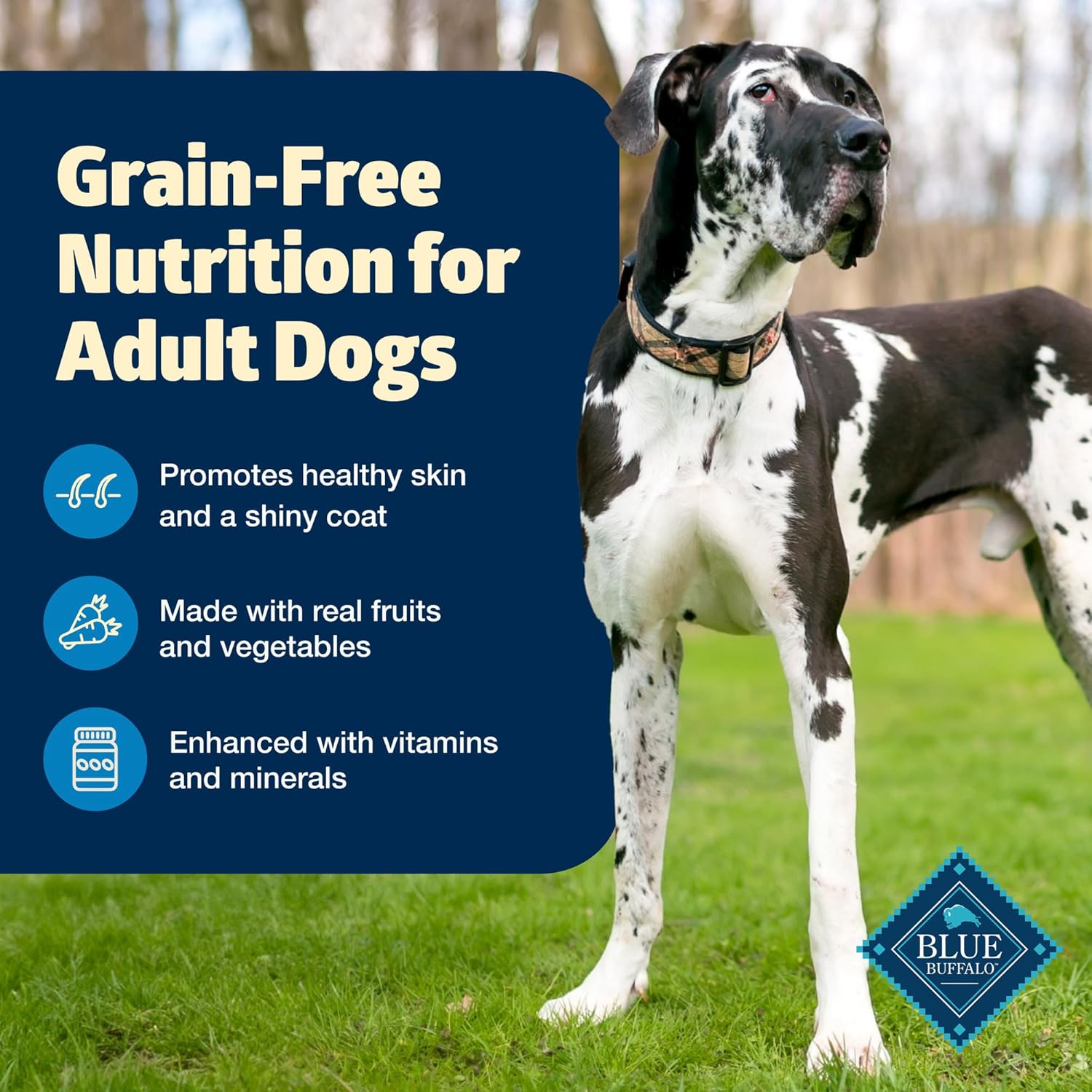 Blue Buffalo Freedom Grain-Free Dry Dog Food, Complete & Balanced Nutrition for Adult Dogs, Made in the USA With Natural Ingredients, Chicken & Potatoes, 24-lb Bag