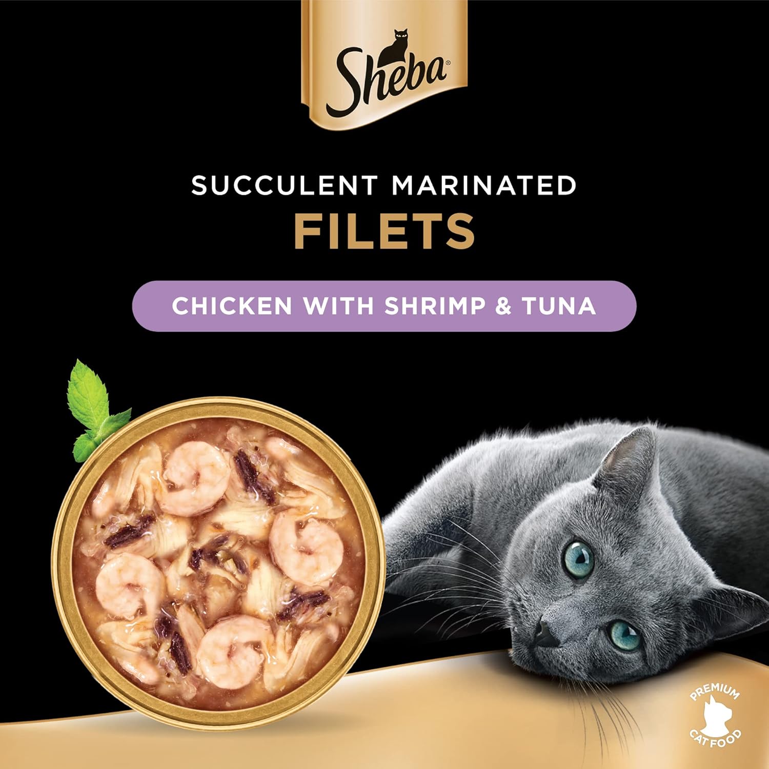 SHEBA Filets Adult Katzenfutter in Sauce mit Huhn 16 x 60g Schale