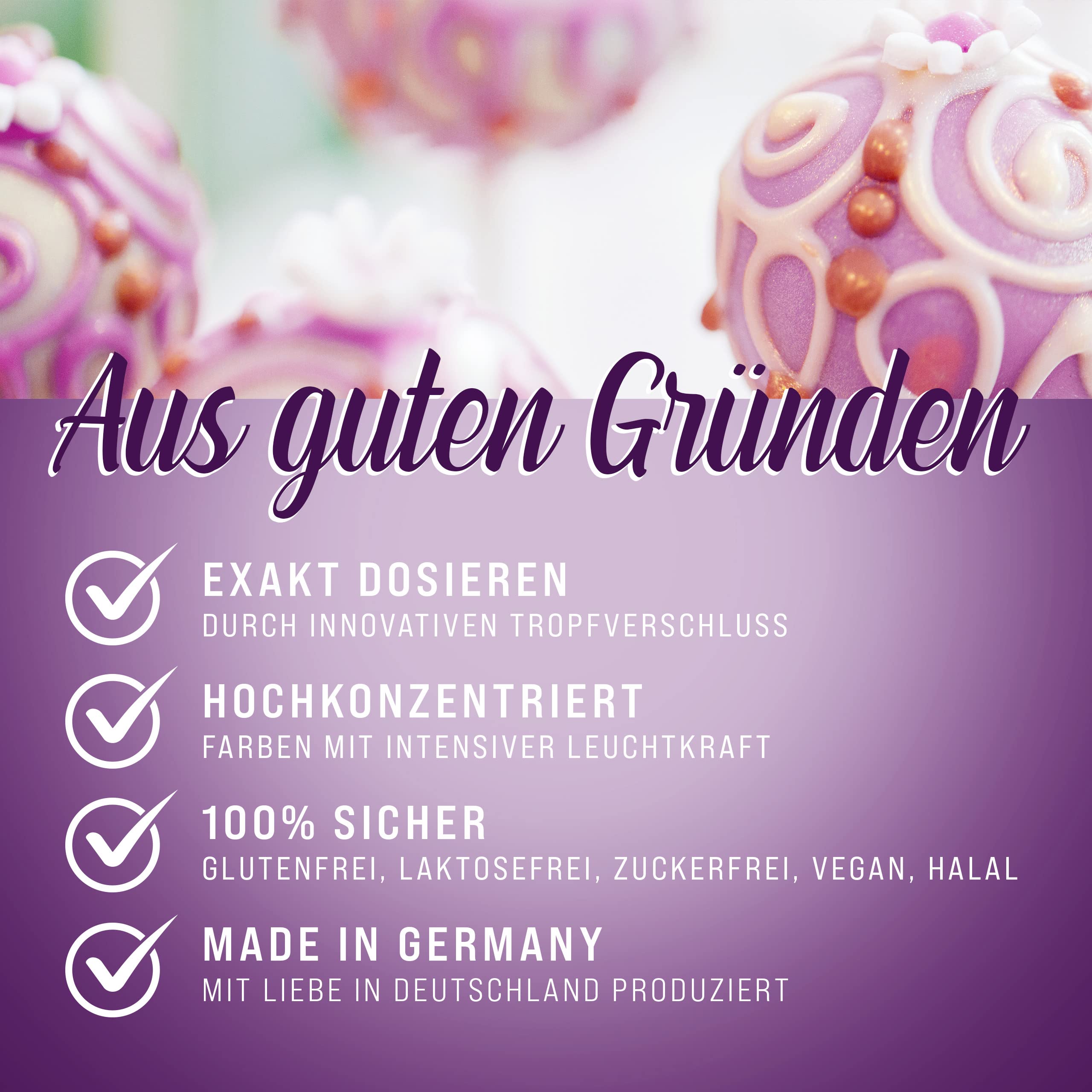 Belissia Lebensmittelfarbe Set – 8x10ml flüssig & hochkonzentriert – Lebensmittelechte Speisefarbe zum Backen, Kochen, Fondant & DIY - vegan, stark färbend, geschmacksneutral