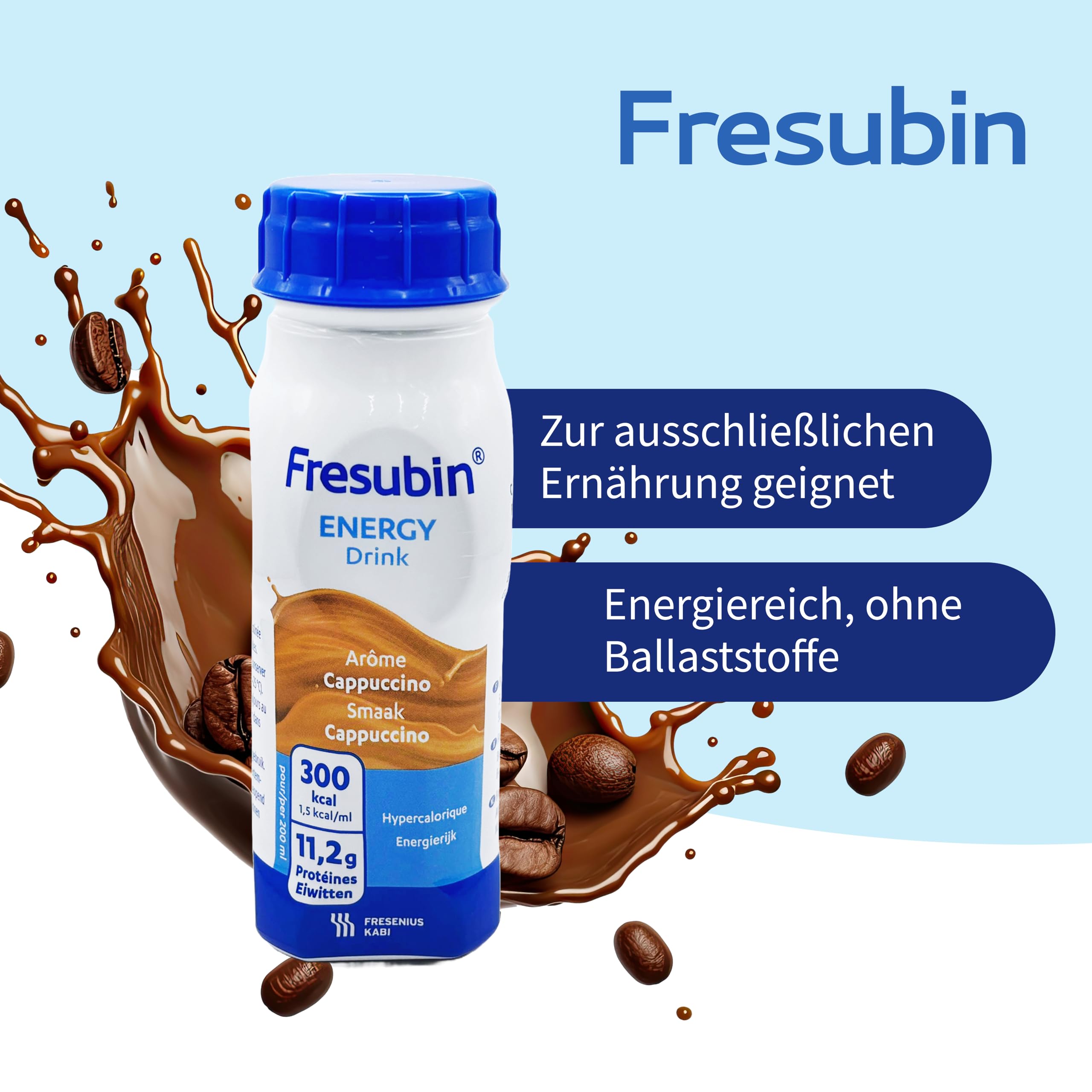 Fresubin Energy Drink - Mischkarton Hochkalorische Trinknahrung von Fresenius Kabi in 6 Geschmacksrichtungen, 300 kcal pro Flasche (200 ml (24er Pack), Mischkarton)