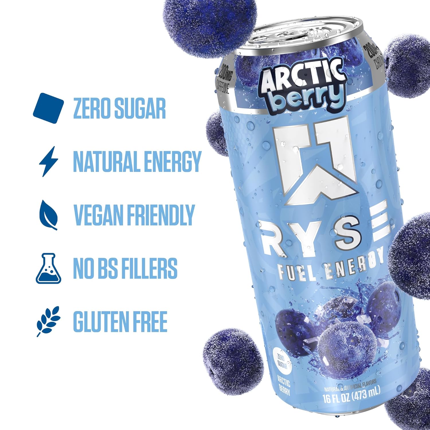RYSE Fuel Energy Drink - Variety Pack - Sugar Free, Gluten Free & Vegan - 200mg Natural Caffeine, Taurine & Choline for Focus & Energy - No Artificial Colors - 16 fl oz Cans (12-Pack)