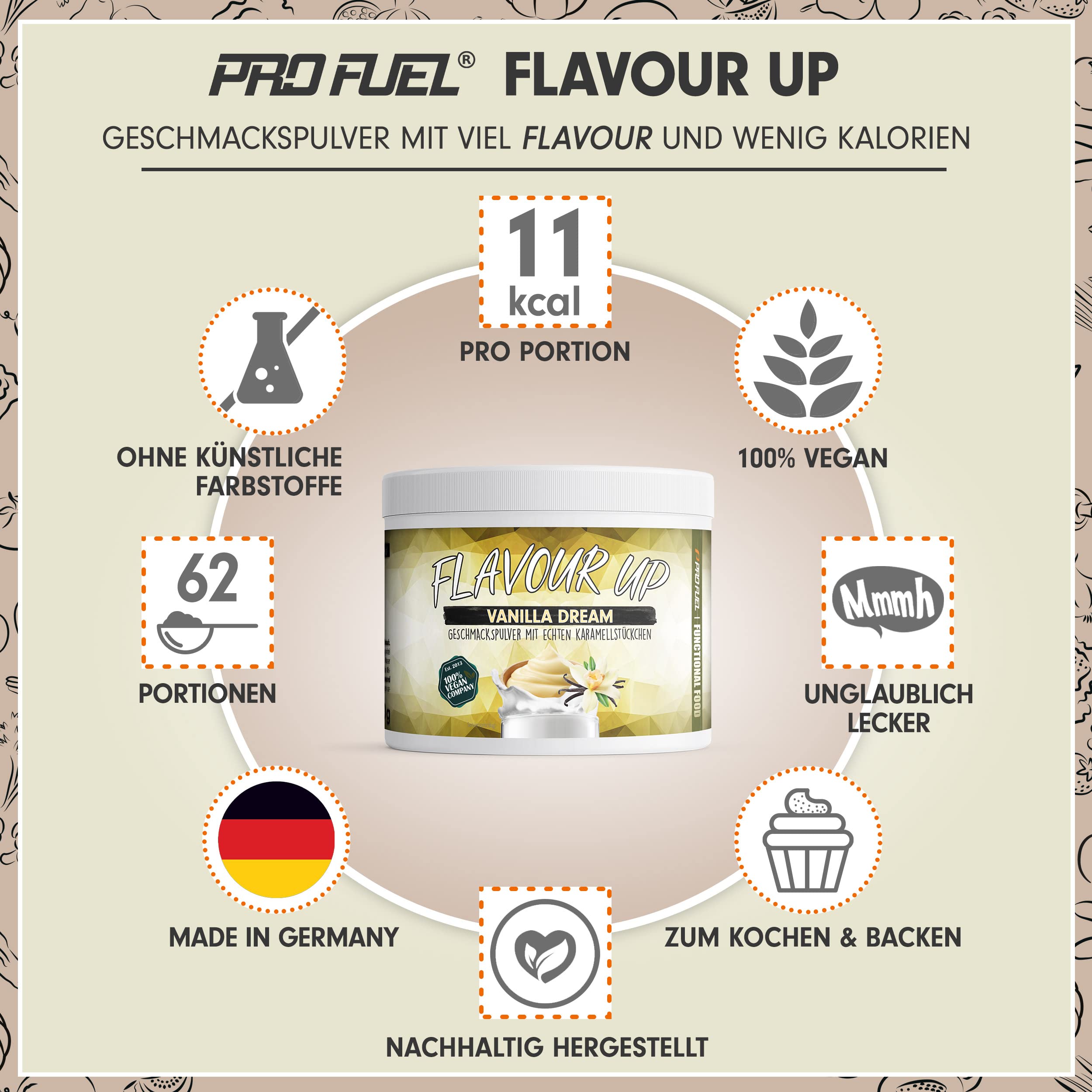 Geschmackspulver MIX PACK mit 8x30g Proben, 8 unglaublich leckere Flavours, nur 8-14 kcal pro Portion, Aroma & angenehme Süße, vielseitig einsetzbar für Lebensmittel & Getränke, FLAVOUR UP