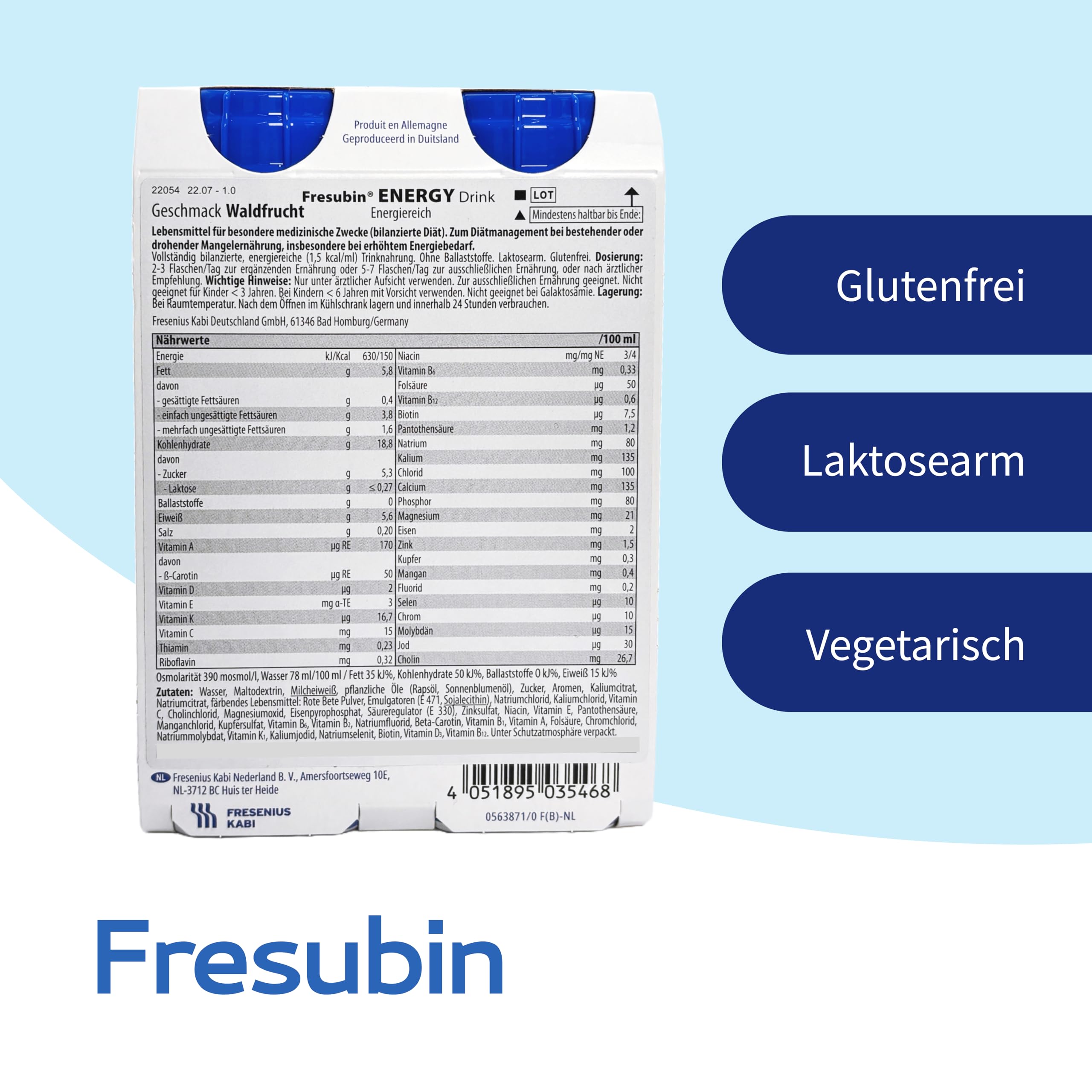 Fresubin Energy Drink - Mischkarton Hochkalorische Trinknahrung von Fresenius Kabi in 6 Geschmacksrichtungen, 300 kcal pro Flasche (200 ml (24er Pack), Mischkarton)