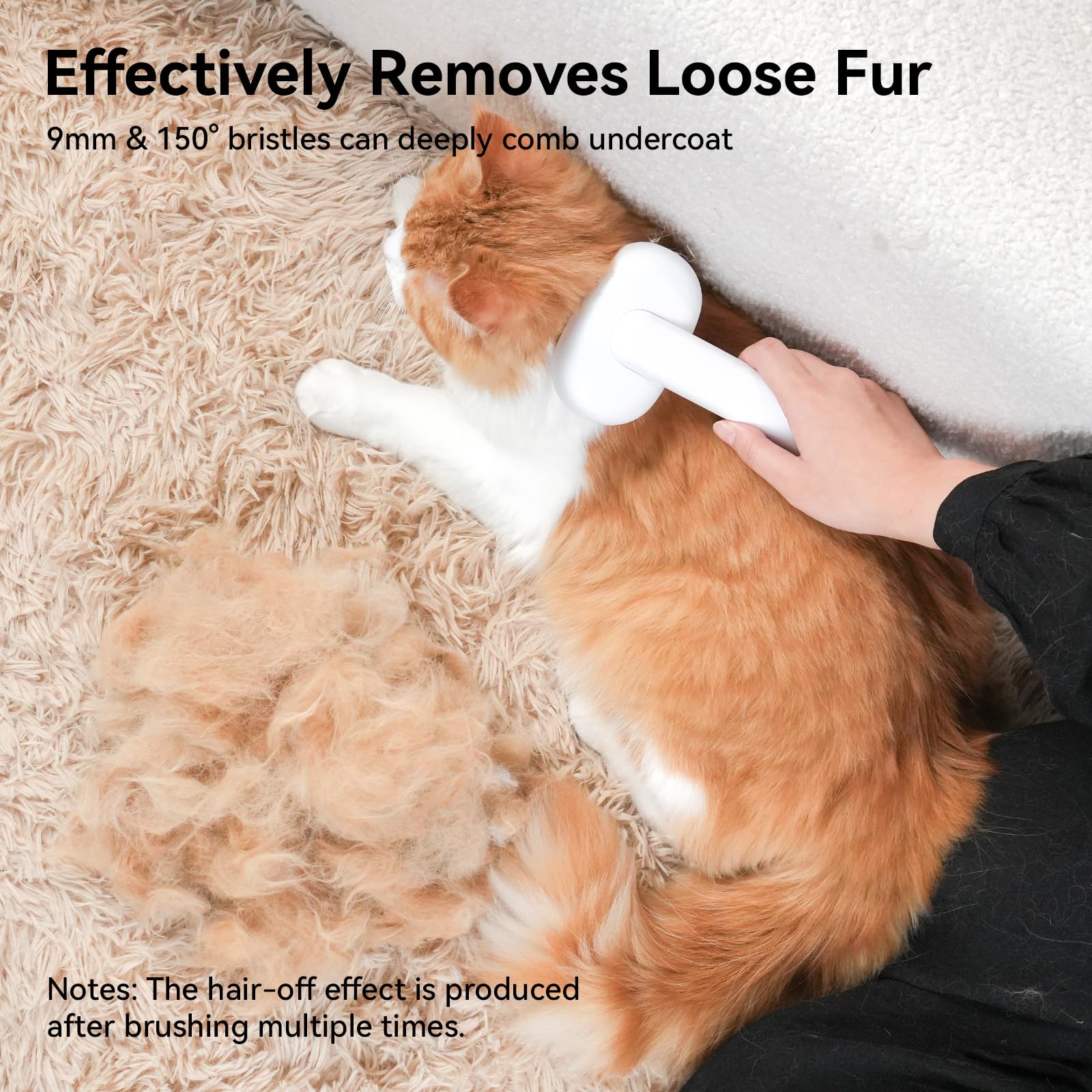 aumuca Katzenbürste für Langhaar und Kurzhaar, Haarentfernung mit Einem Klick, Hautfreundliche Katzenhaarbürste, Fellbürste für Katze und Hund zum Entfernen von losem Fell und zur Massage