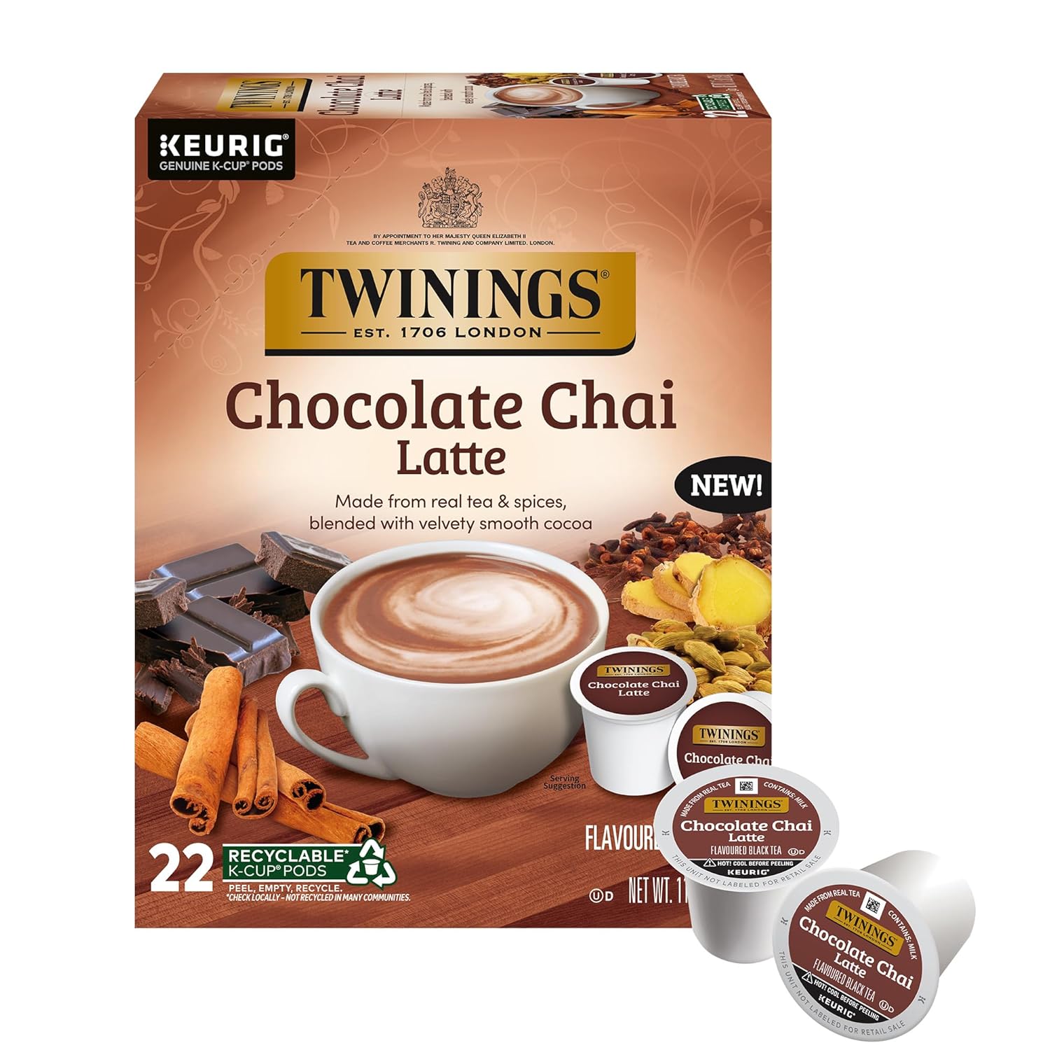 Twinings English Breakfast Black Tea K-Cup Pods for Keurig, 24 Count (Pack of 1), Smooth, Flavourful, Robust, Caffeinated, Enjoy Hot or Iced