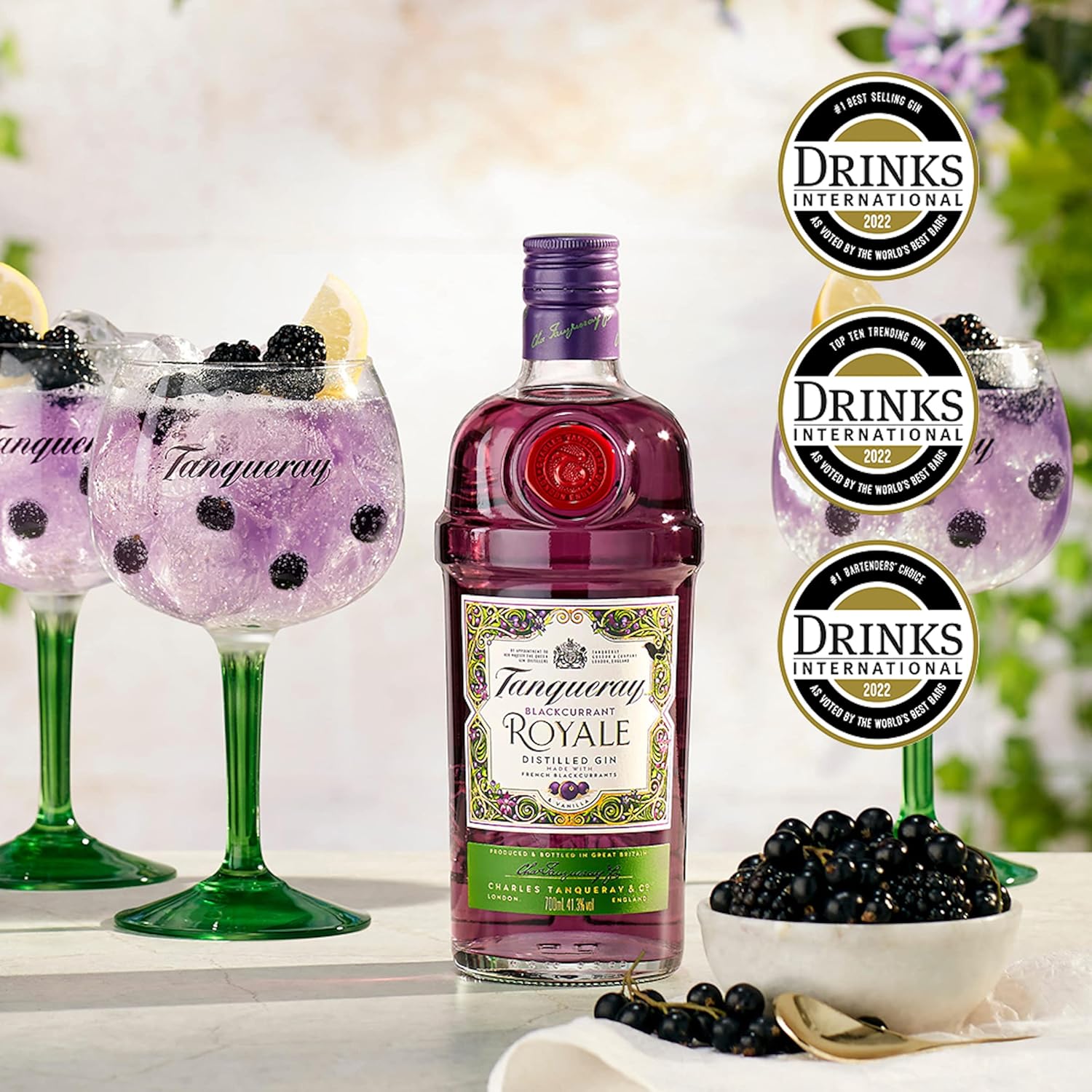 Tanqueray London Dry Gin | aromatischer Gin | 4-fach destilliert auf englischem Boden | 43,1% vol | 1000ml Einzelflasche