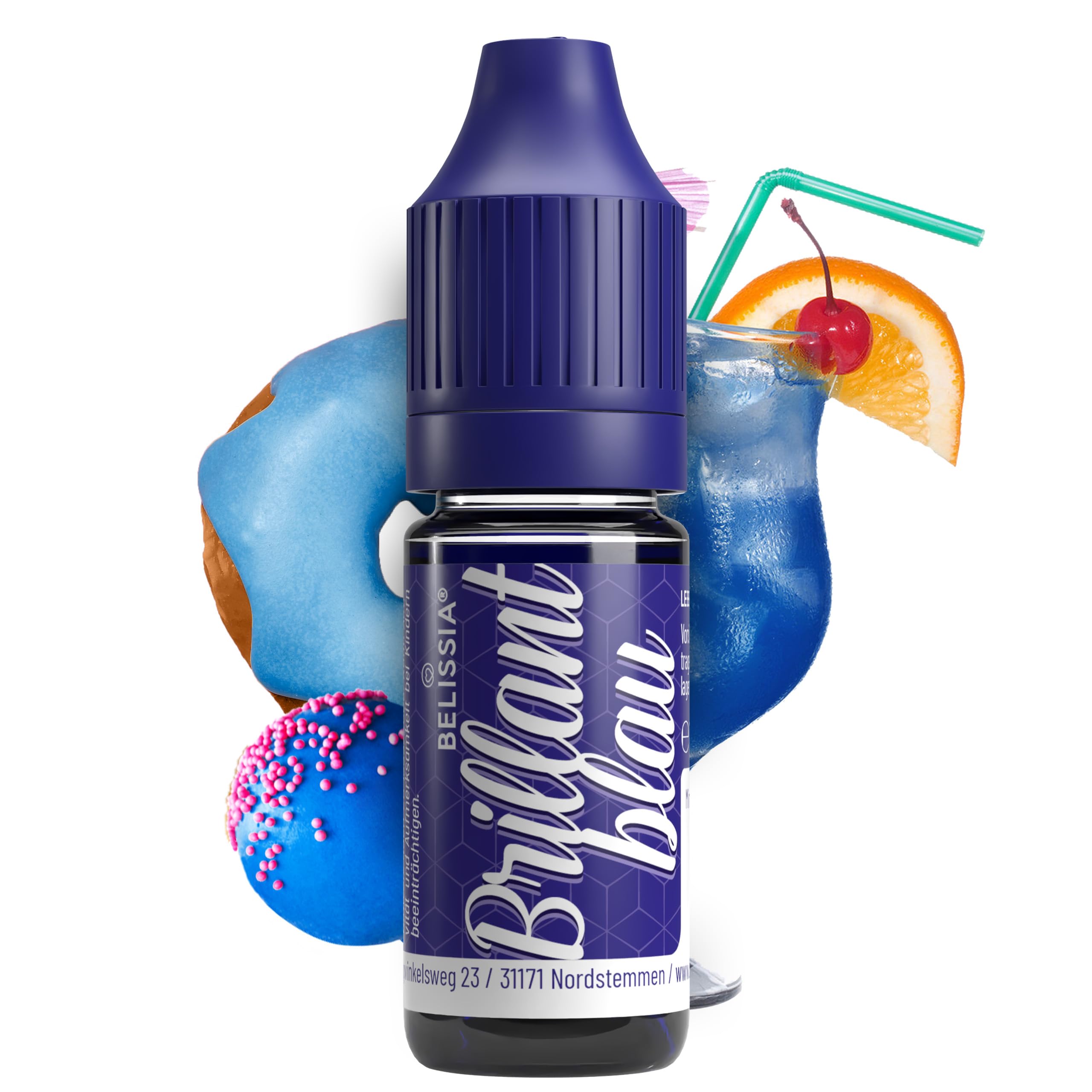 Belissia Lebensmittelfarbe Set – 8x10ml flüssig & hochkonzentriert – Lebensmittelechte Speisefarbe zum Backen, Kochen, Fondant & DIY - vegan, stark färbend, geschmacksneutral