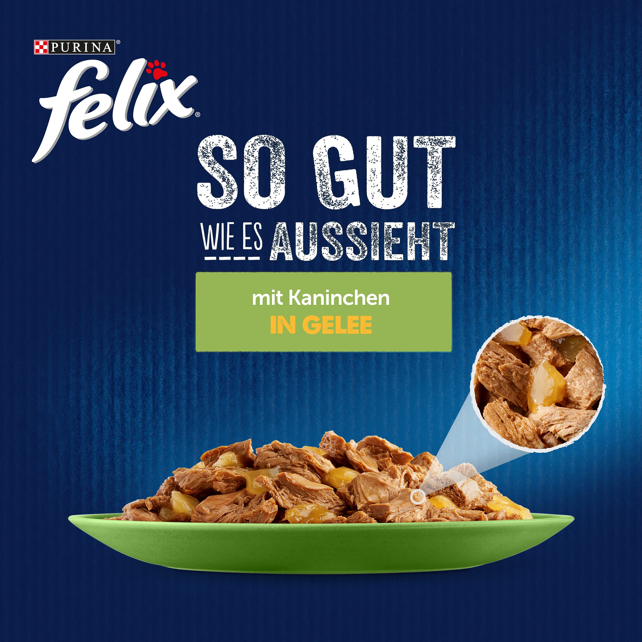 Felix So gut wie es aussieht Katzenfutter nass in Gelee, mit Huhn, 26er Pack (26 x 85g)