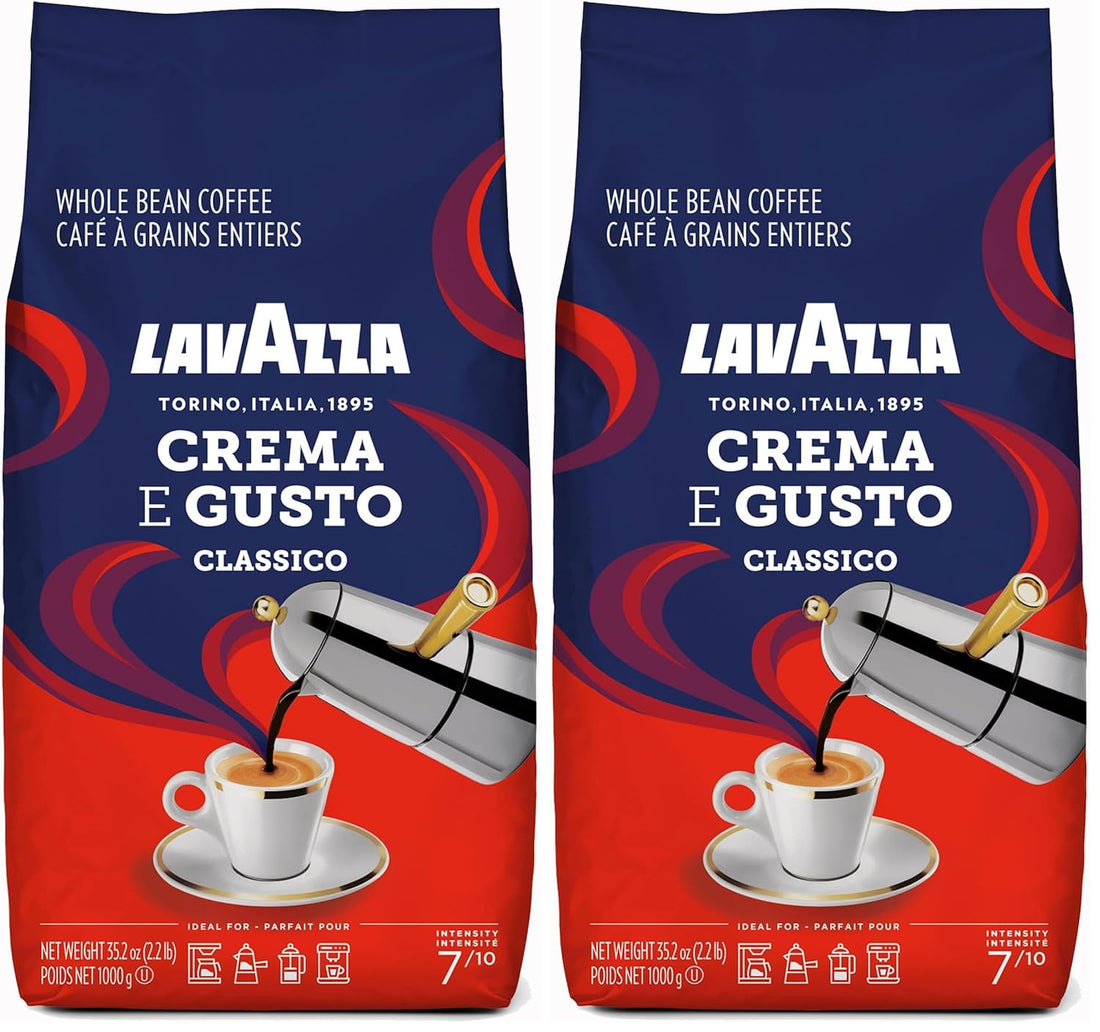 Lavazza, Crema e Aroma, Arabica und Robusta Kaffeebohnen, Ideal für Espressomaschinen, mit Schokoladigen Aromen, Reicher und Vollmundiger Geschmack, Intensität 8/10, Mittlere Röstung, 1 kg Packung