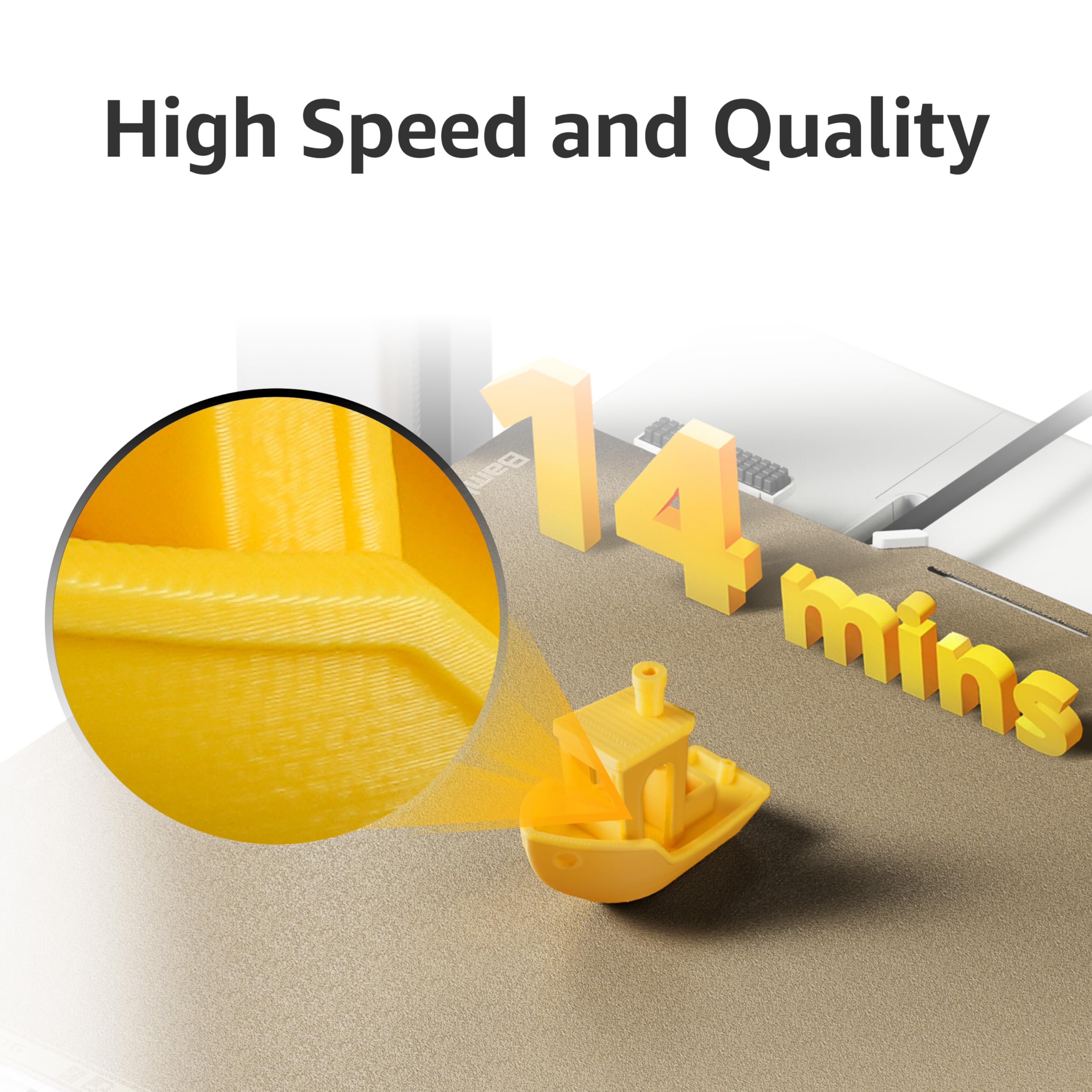 Bambu Lab A1 mini 3D Printer + LED Lamp Kit, Set Up in 20 Mins, High Speed & Precision, Full-Auto Calibration & Active Flow Rate Compensation, ≤48 dB Quiet FDM 3D Printers