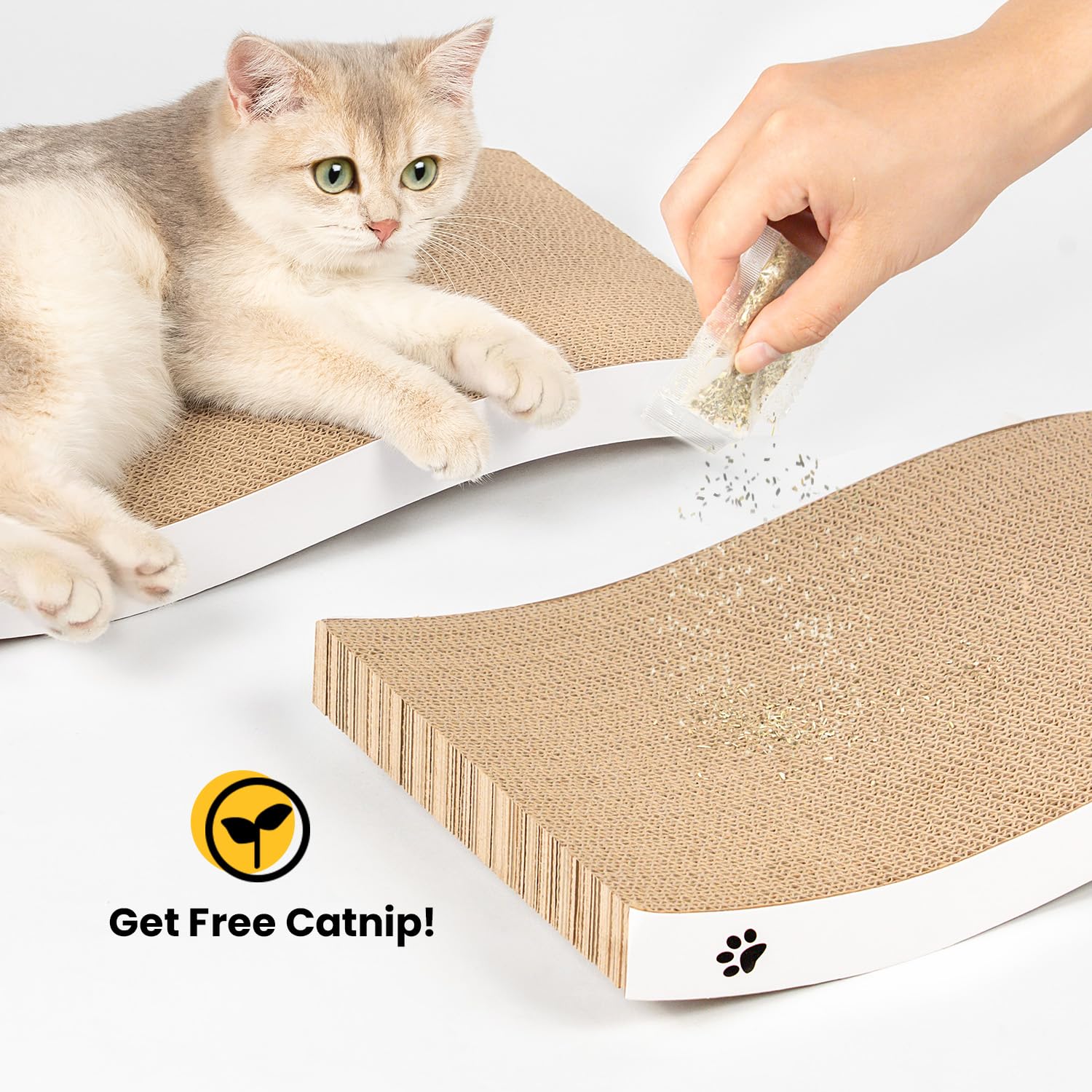 Katzen Kratzbrett aus Pappe – Kratzbretter Katze mit Wellenform, langlebige Kratzmatte als Möbelschutz für Sofa & Ecke, umkehrbare Kratzpappe für Wohnungskatzen (1er-Pack)