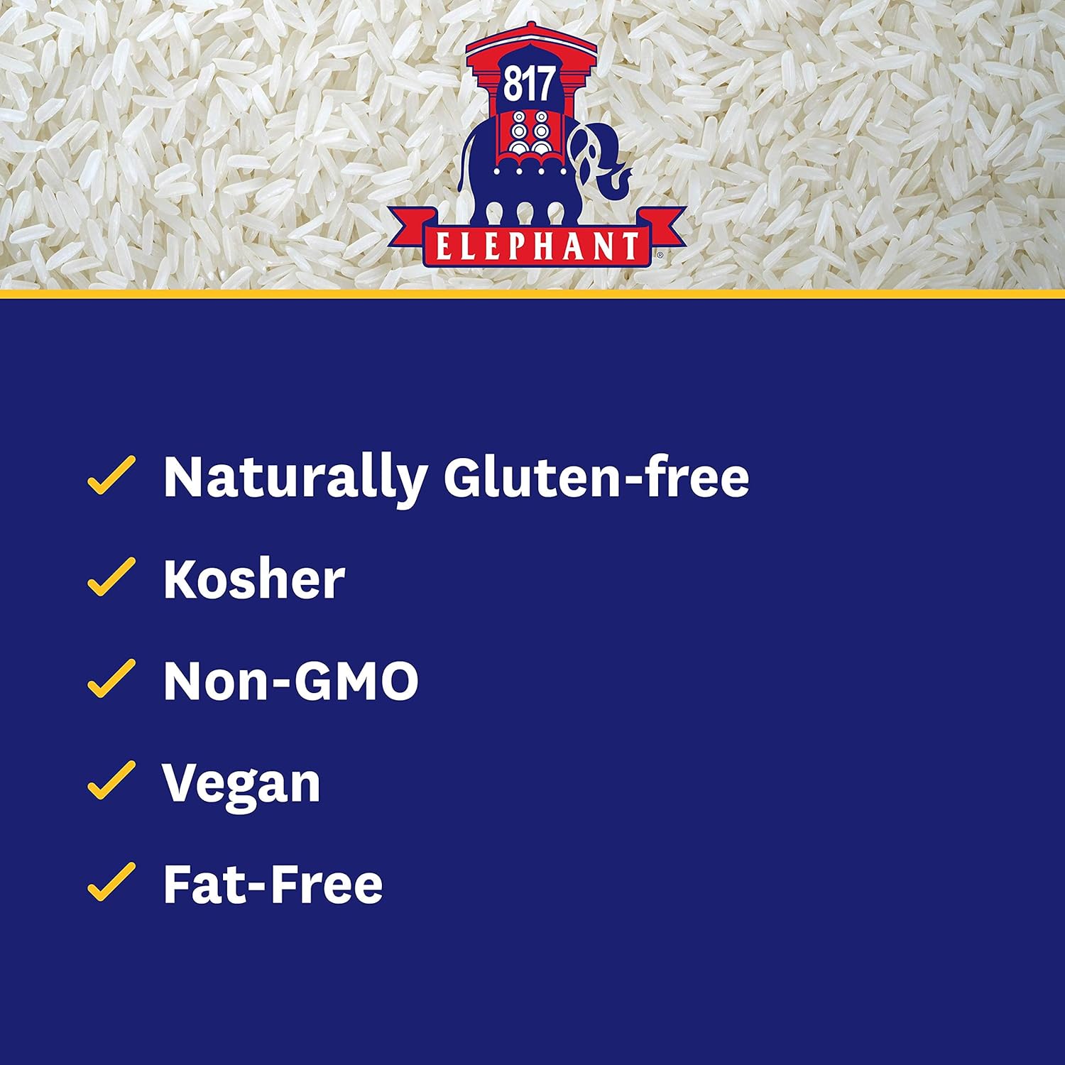 817 Elephant Thai Hom Mali White Jasmine Rice - 15 lb Bag