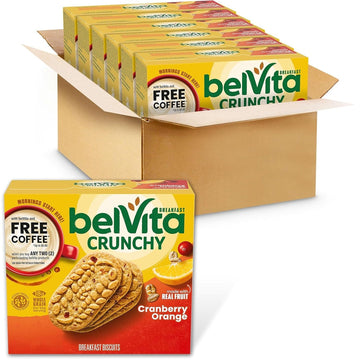 belVita Breakfast Biscuits, Cranberry Orange, 30 Total Packs, 6 Boxes (4 Biscuits Per Pack)