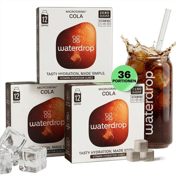waterdrop® Original Cola - letzte Chance – 36 Drops Würfel ohne Kalorien - Klassische Rezeptur, Geschmack für Wasser, zuckerfrei - Zero Cola Getränkepulver - Softdrink Alternative - kalorienfrei
