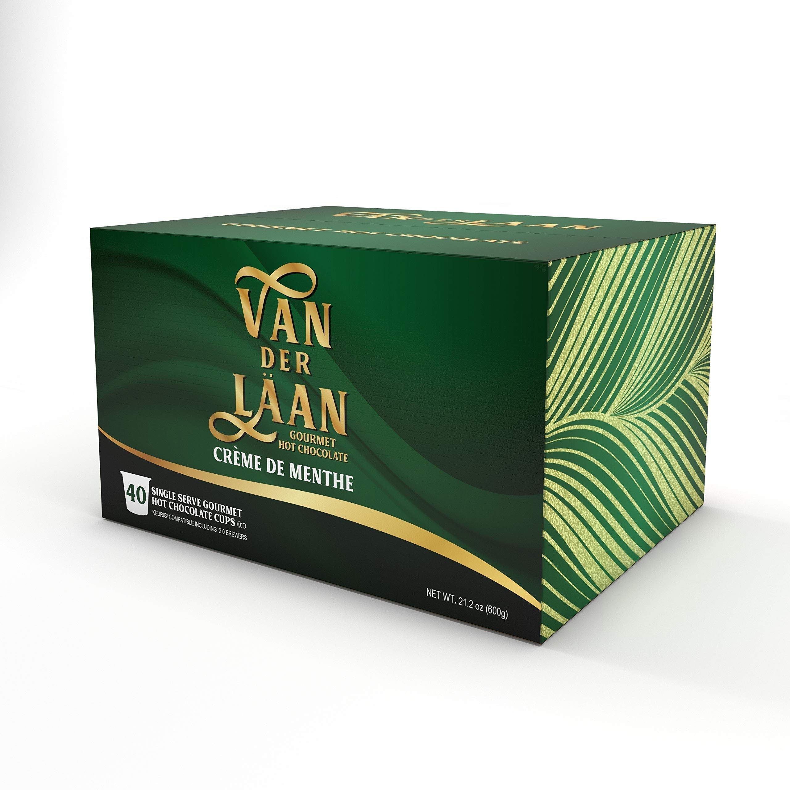 Van Der Laan Chocolate Hot Cocoa Pods, Dark Chocolate Gourmet Dutch Chocolate Compatible with K Cup Brewers Including 2.0, 40 Count